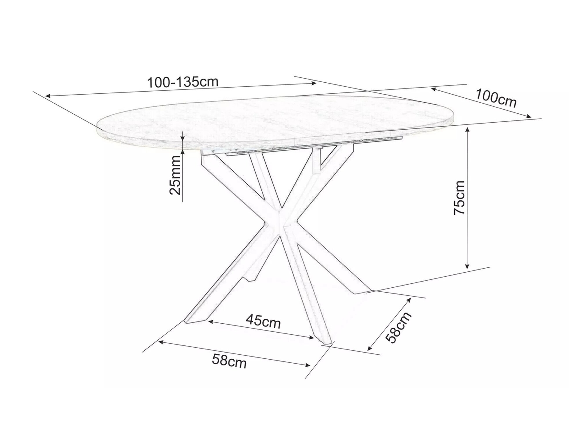 Tafel Detroit 115 (Artisan eiken)