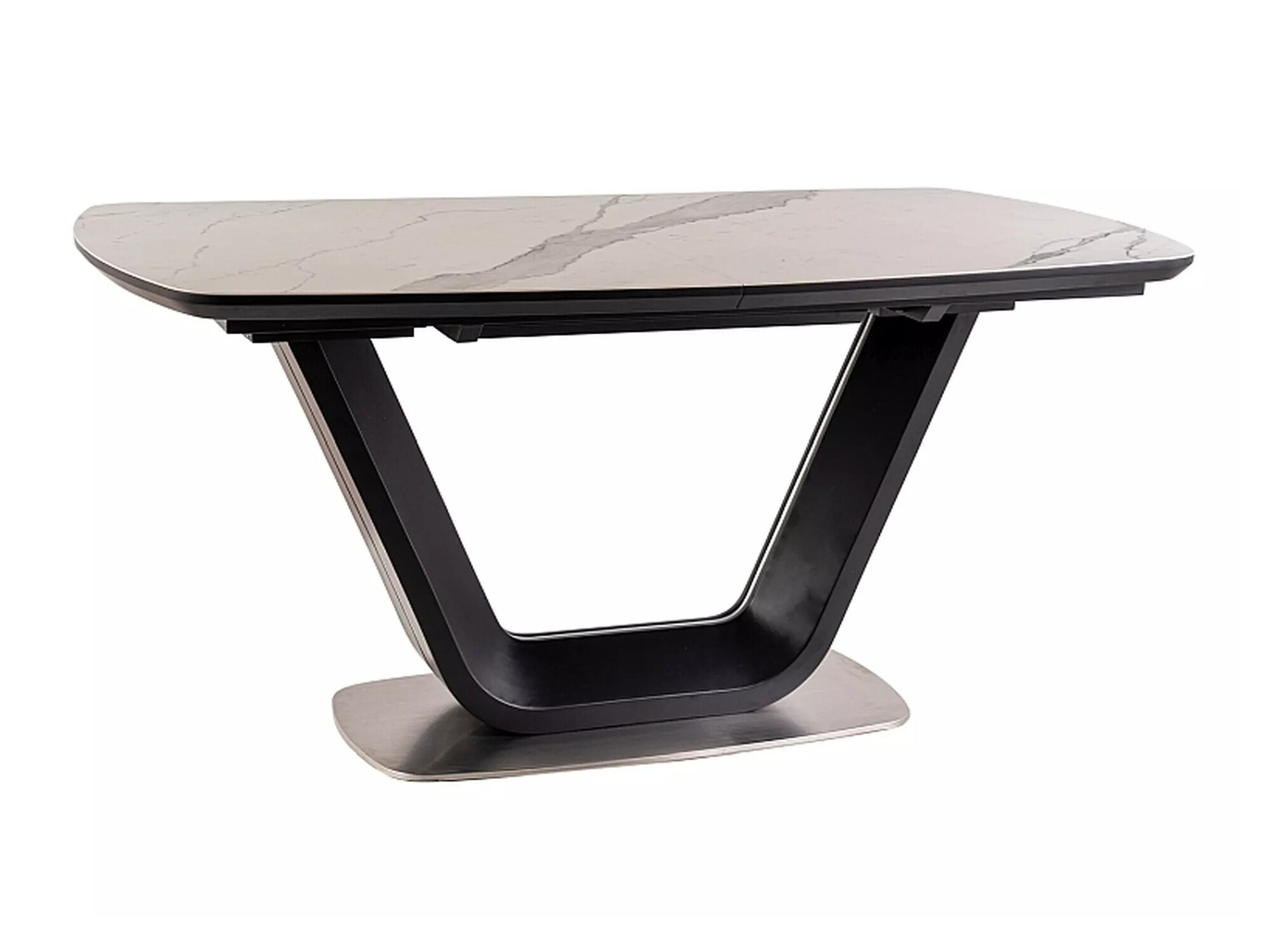 Tafel Detroit 116 (Wit marmer + Zwart)
