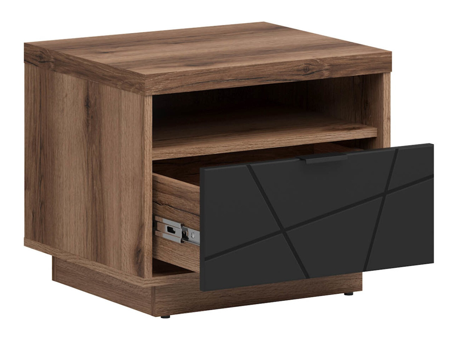 Nachtkastje Fivale 115 (Donker delano-eik + Matzwart)