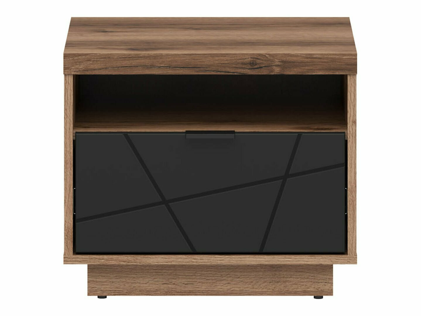 Nachtkastje Fivale 115 (Donker delano-eik + Matzwart)