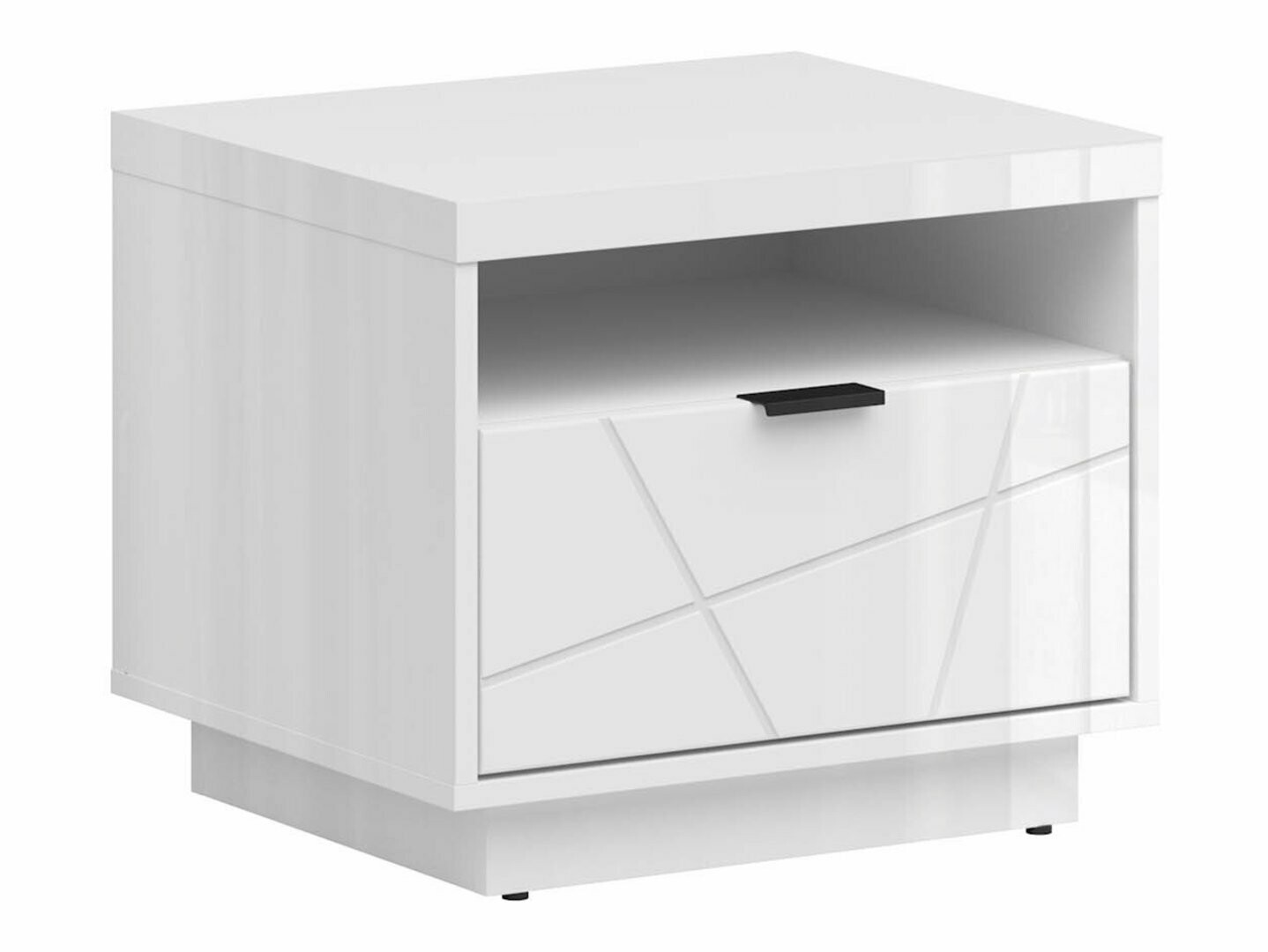 Nachtkastje Fivale 115 (Glanzend wit + Wit)
