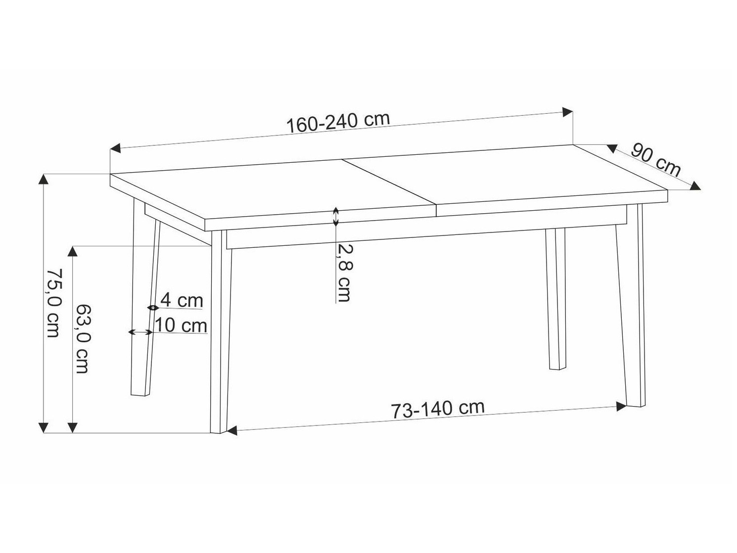 Tafel Houston 1751 (Eiken)