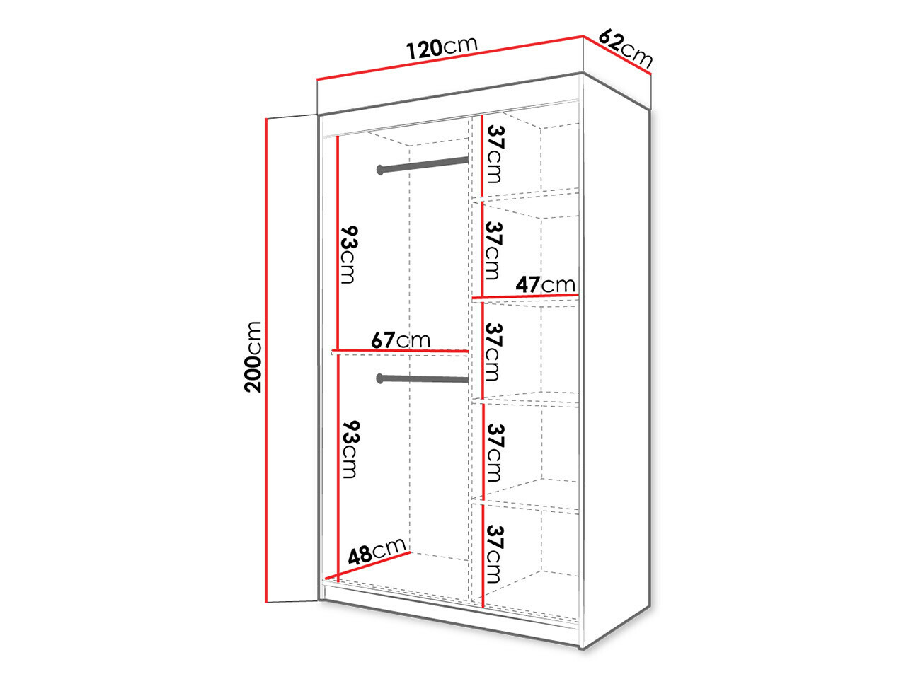 Kledingkast Hartford 479 (Wit)