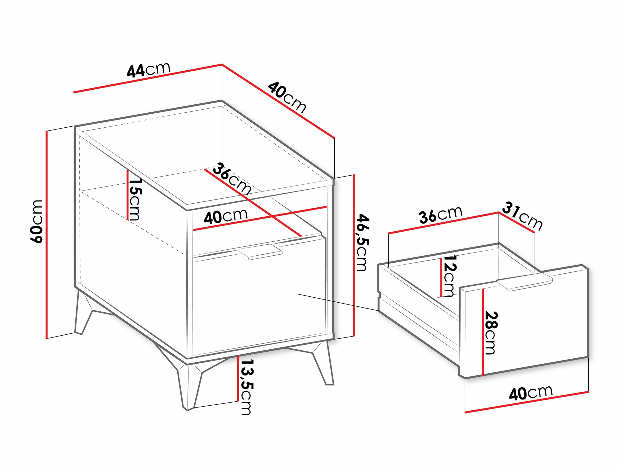Nachtkastje Comfivo Citrus