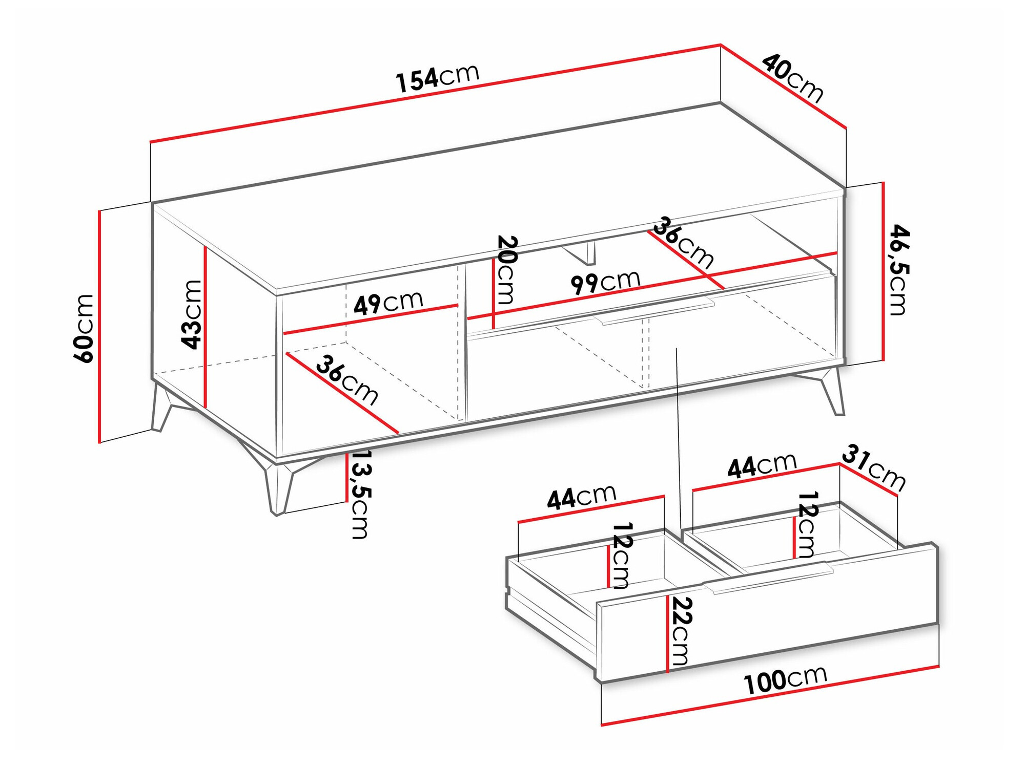TV-meubel Comfivo Camlue 105
