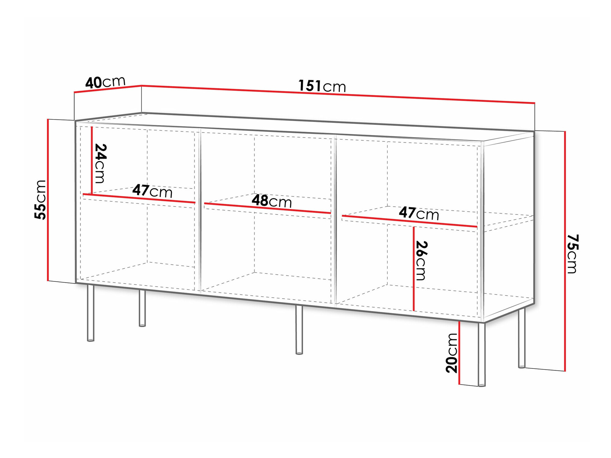 Dressoir Monciru 100 (Zwart)