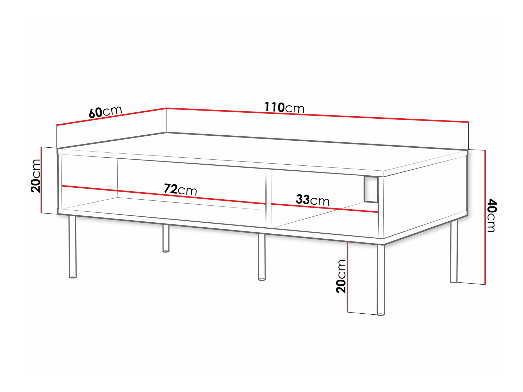 Salontafel Monciru 101 (Zwart)