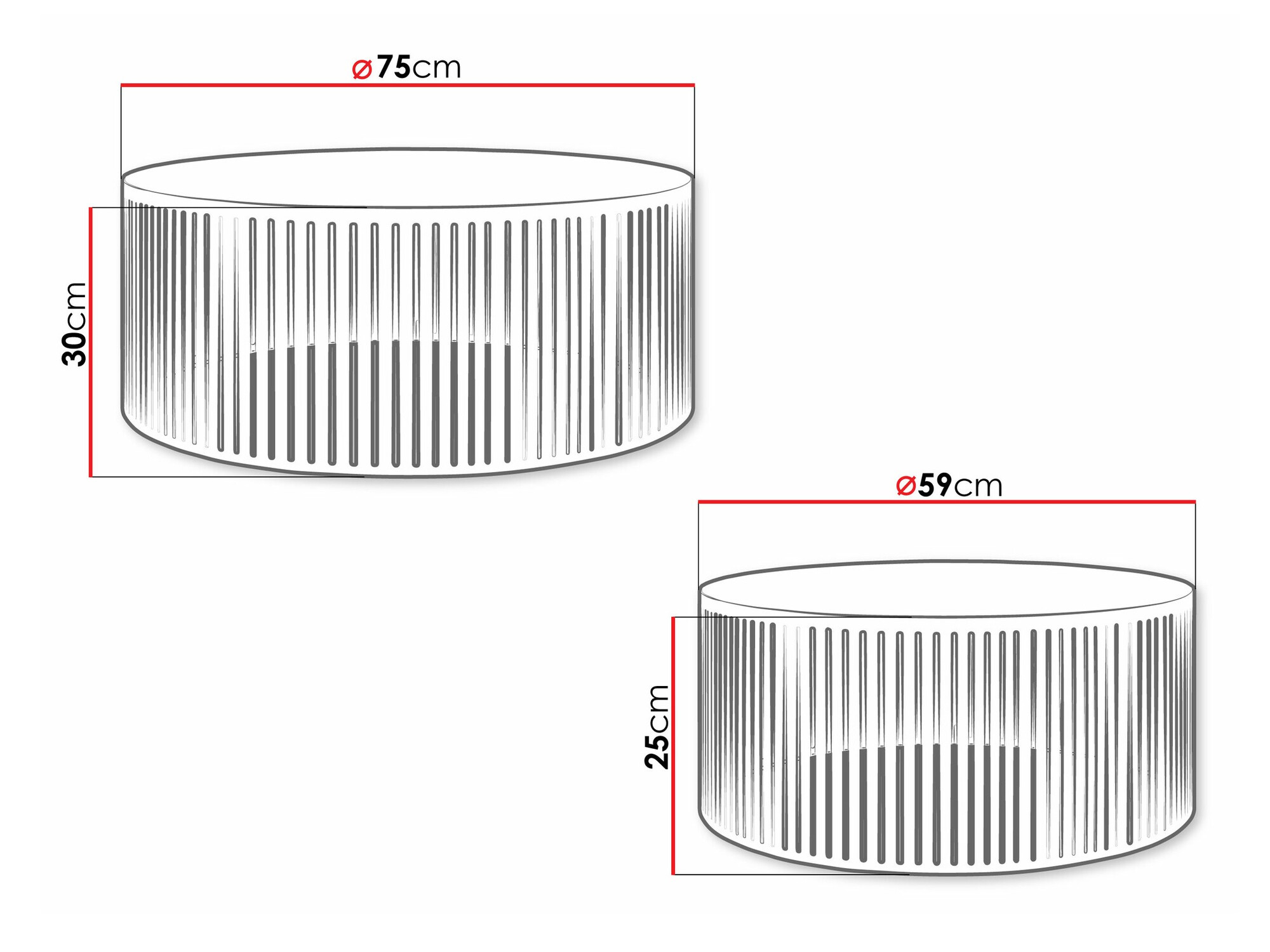 Salontafel set Oswego 124 (Wit)