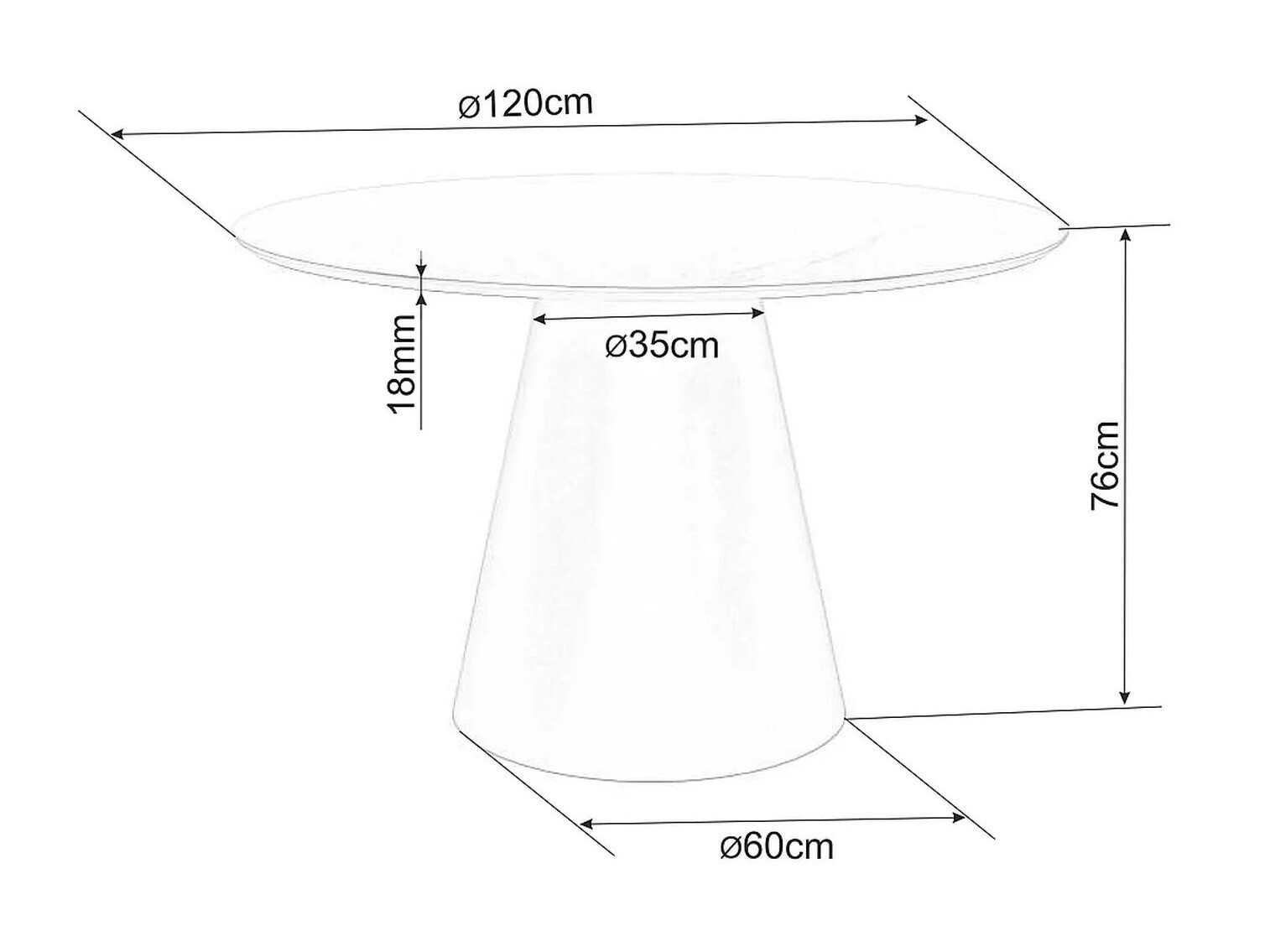 Tafel Detroit 137 (Eiken)