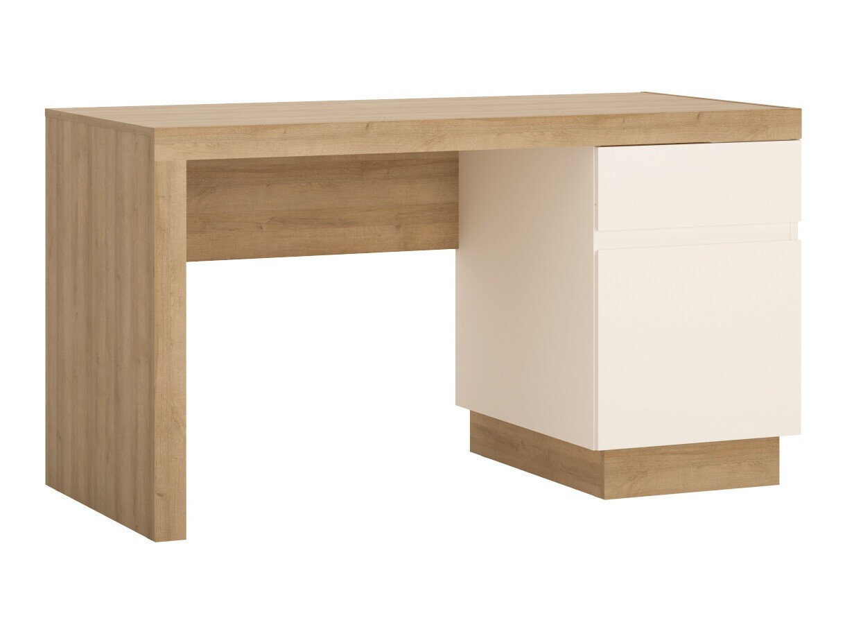 Bureau Feldeli 100 (Riviera eiken + Glanzend wit)