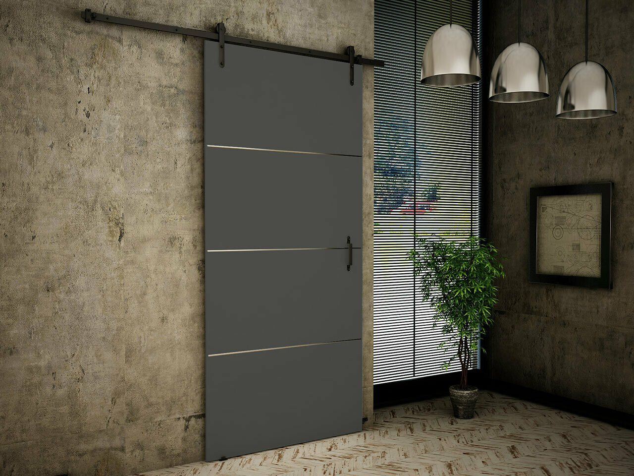 Schuifdeuren Dover 153 (Antraciet)