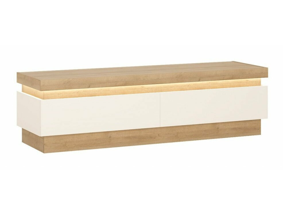 TV-meubel Feldeli 101 (Riviera eiken + Glanzend wit)