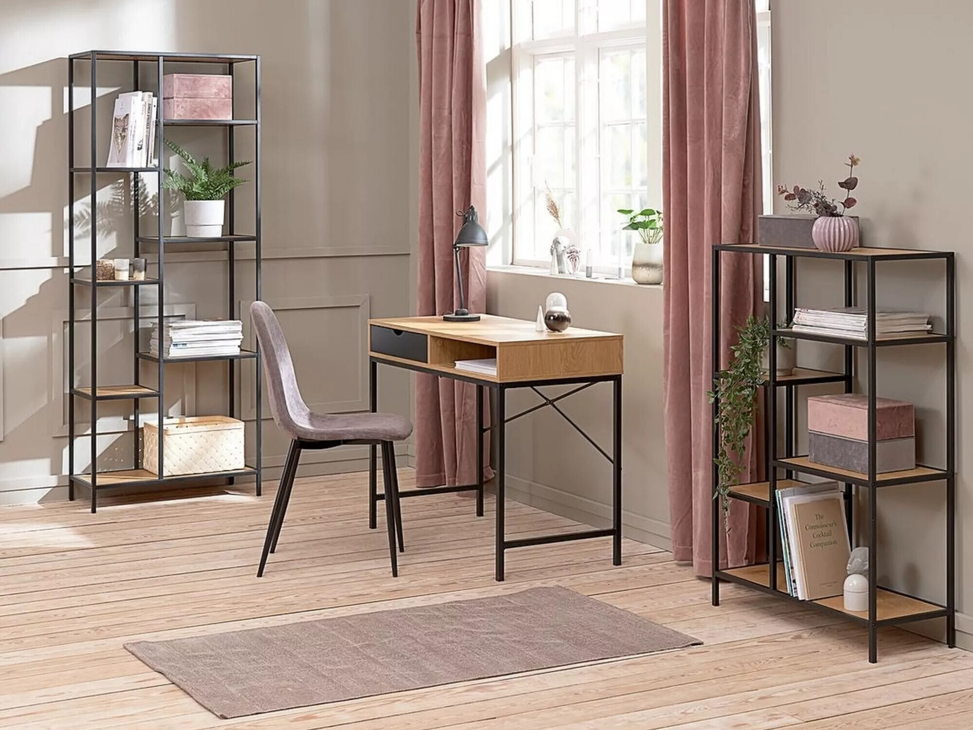 Boekenkast Detroit 166 (Zwart + Eiken)