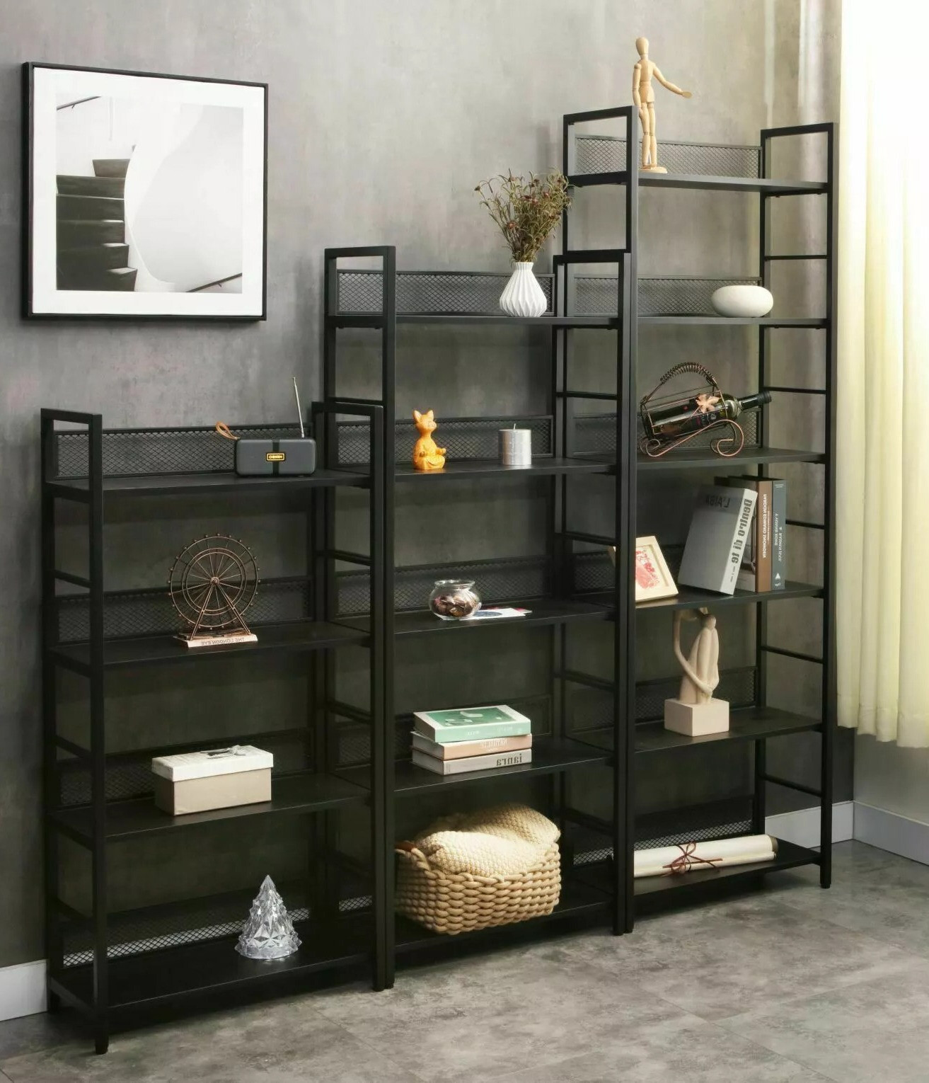 Boekenkast Detroit 189 (Zwart)