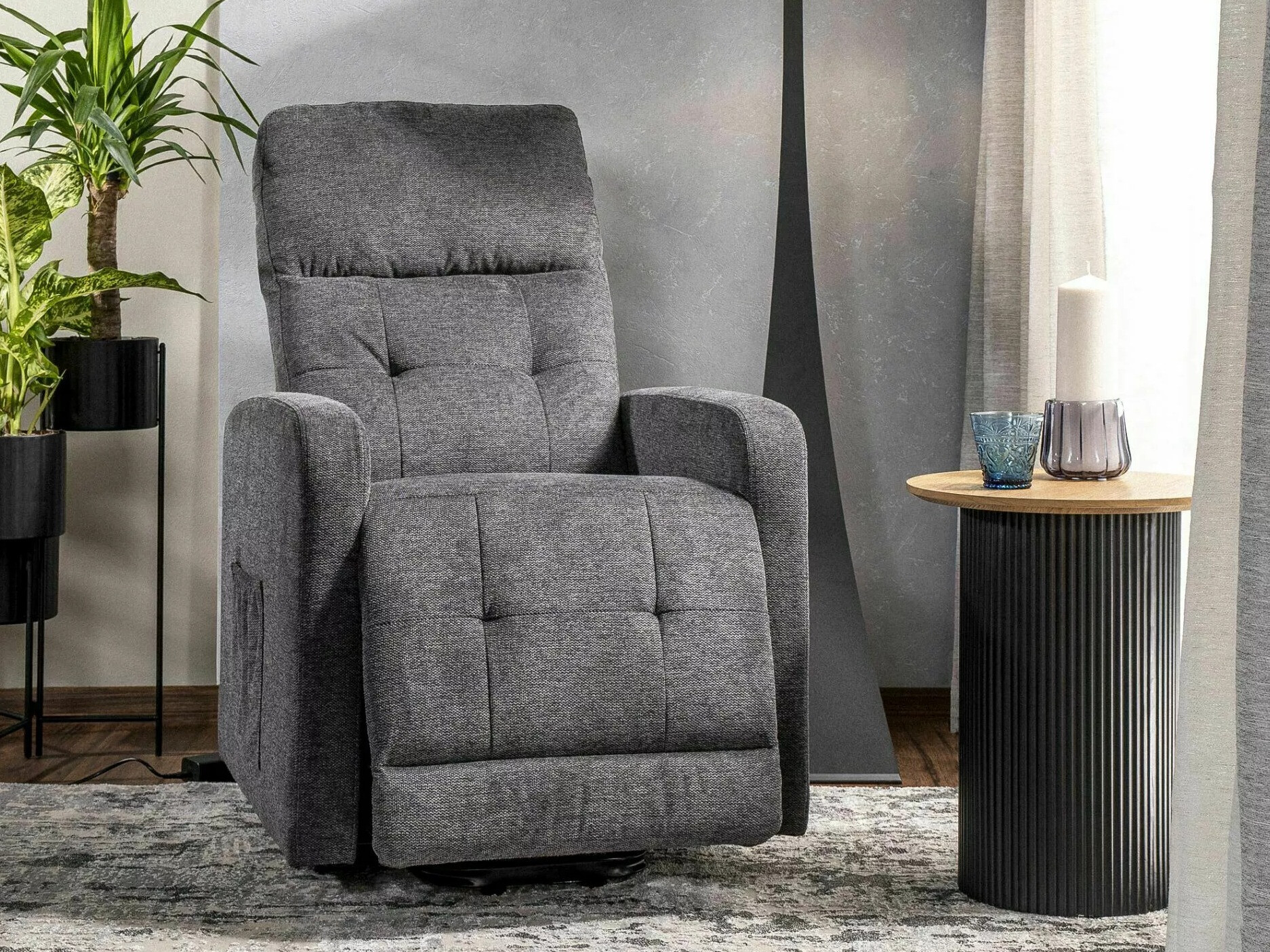 Relaxfauteuil Detroit 197 (Donkergrijs)