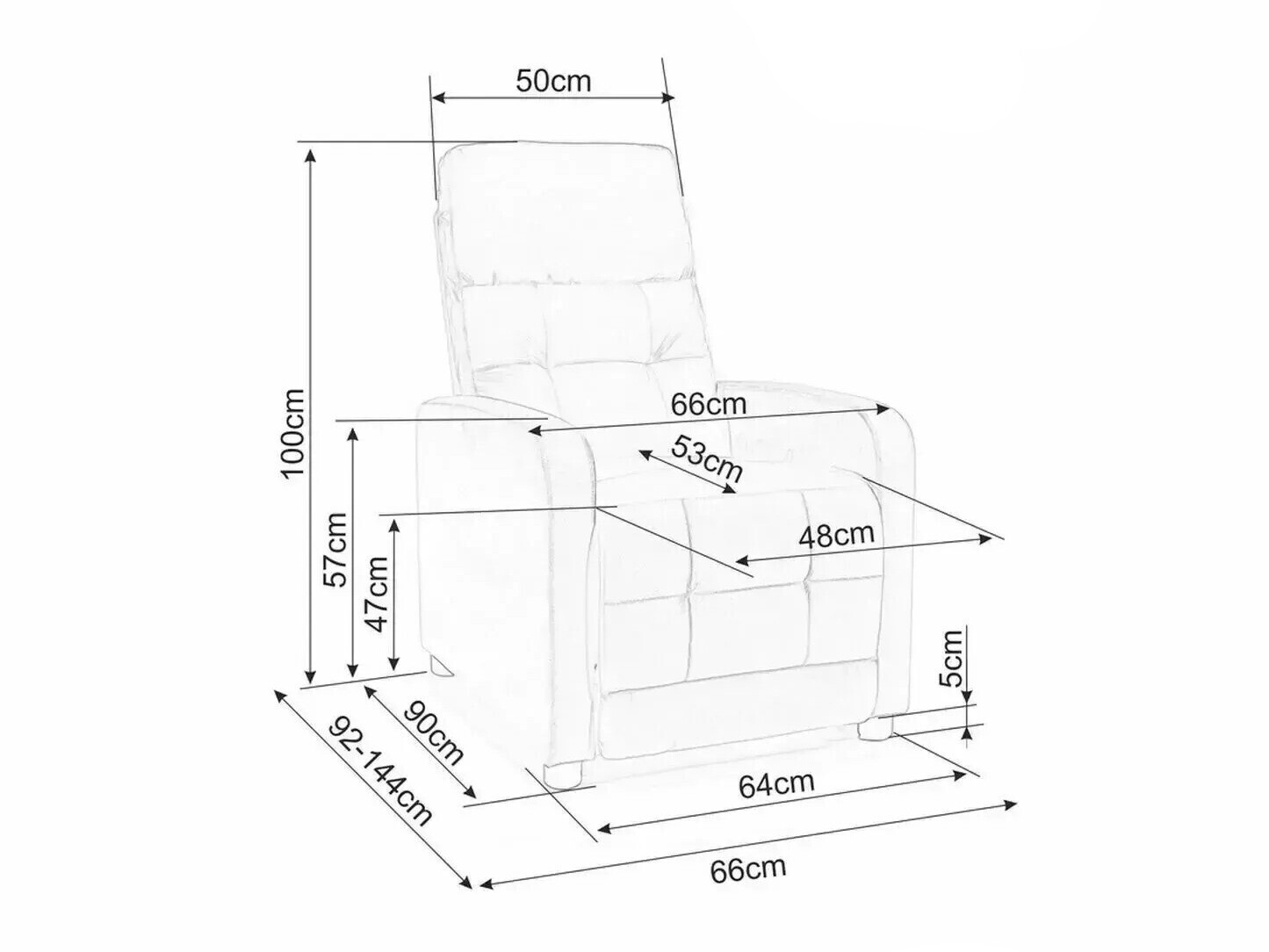 Relaxfauteuil Detroit 197 (Lichtbruin)
