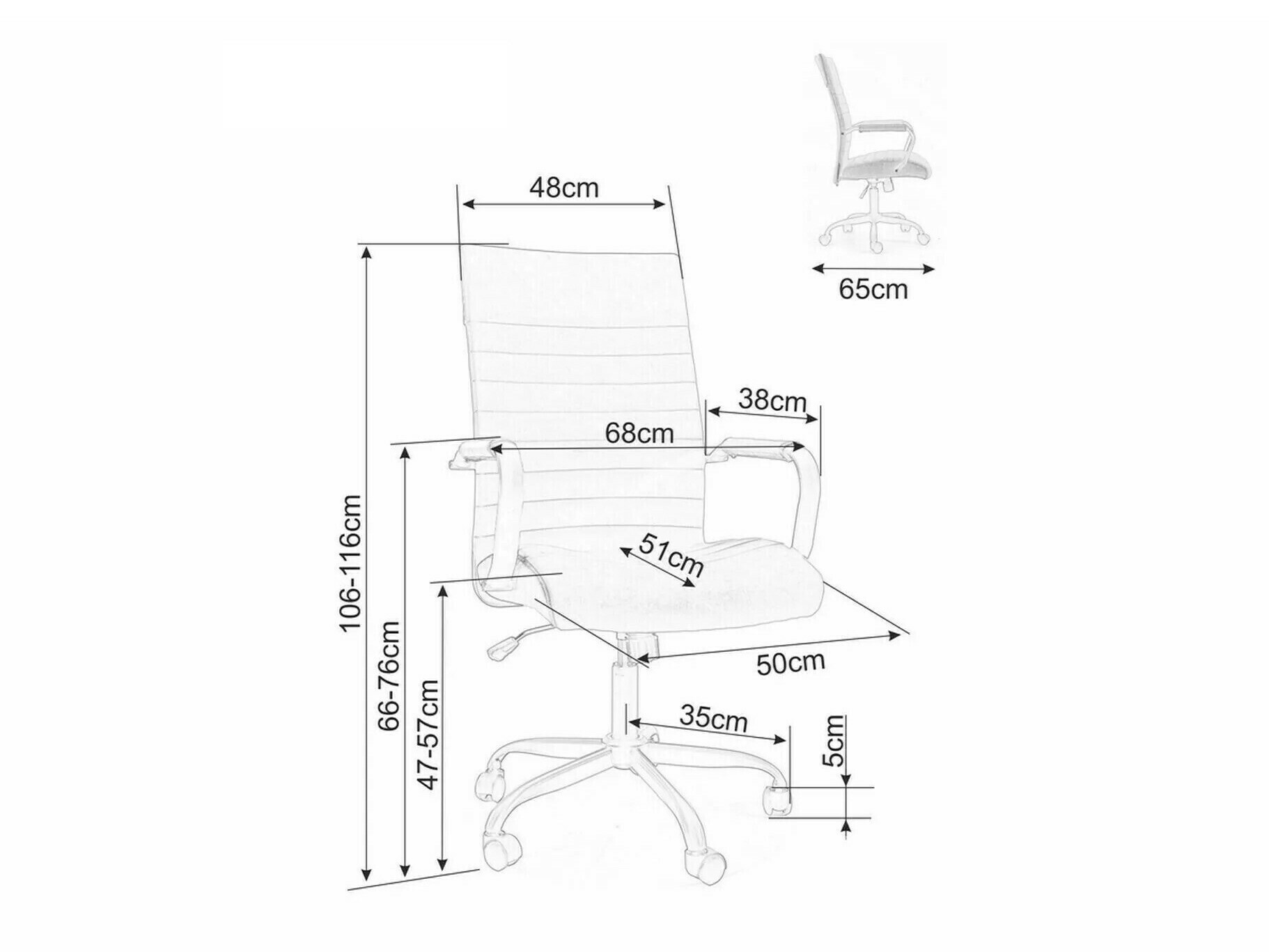 Bureaustoel Detroit 254 (Zwart)