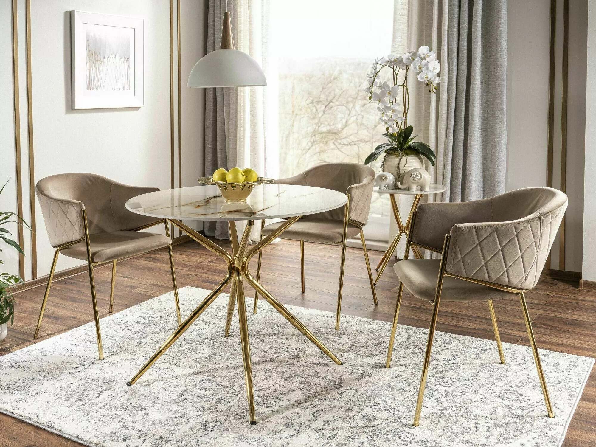 Stoel Detroit 329 (Beige + Gouden)
