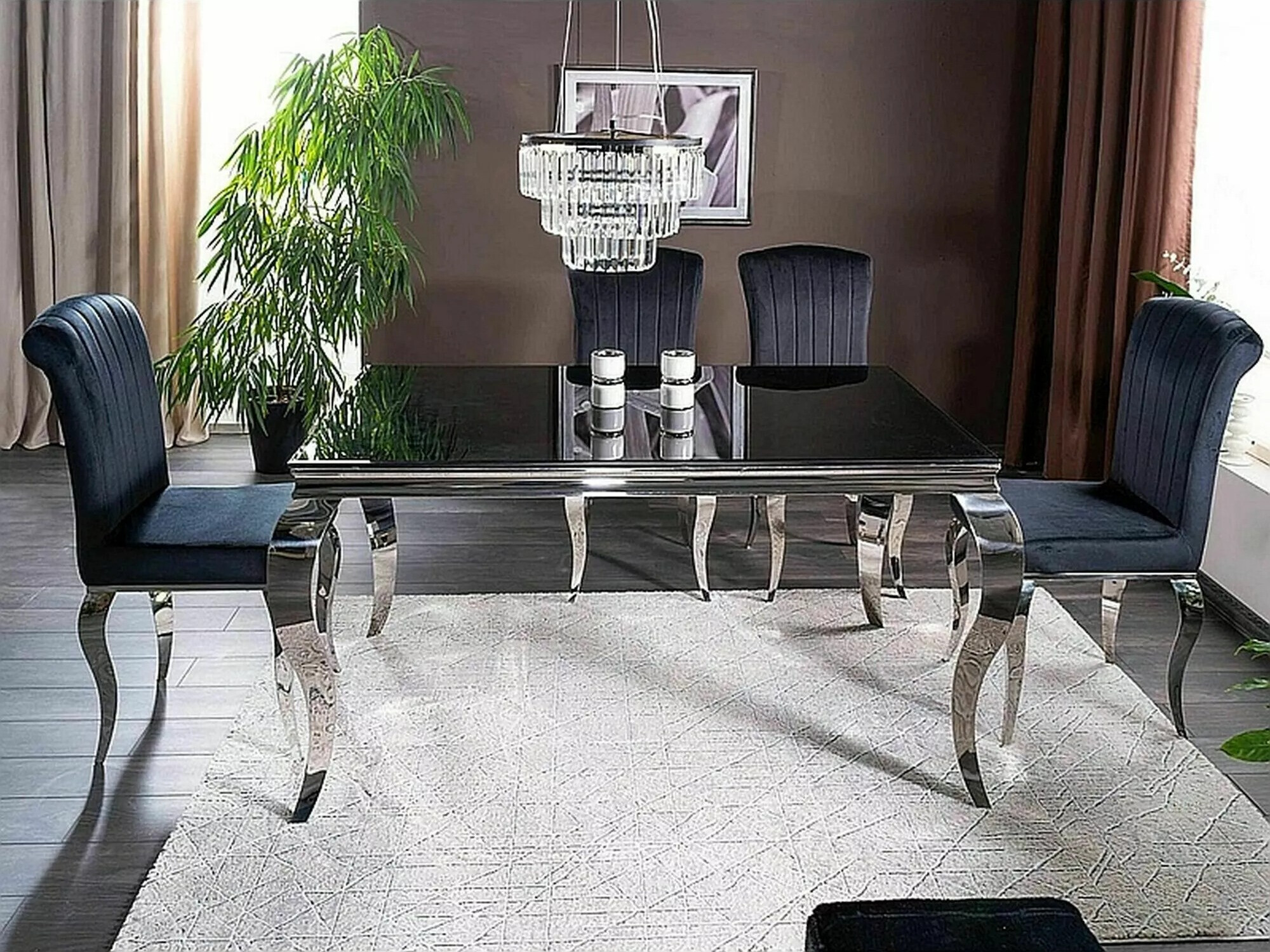 Tafel Detroit 323 (Zwart + Zilver)
