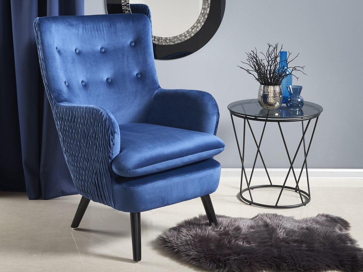 Fauteuil Houston 838 (Donkerblauw + Zwart)