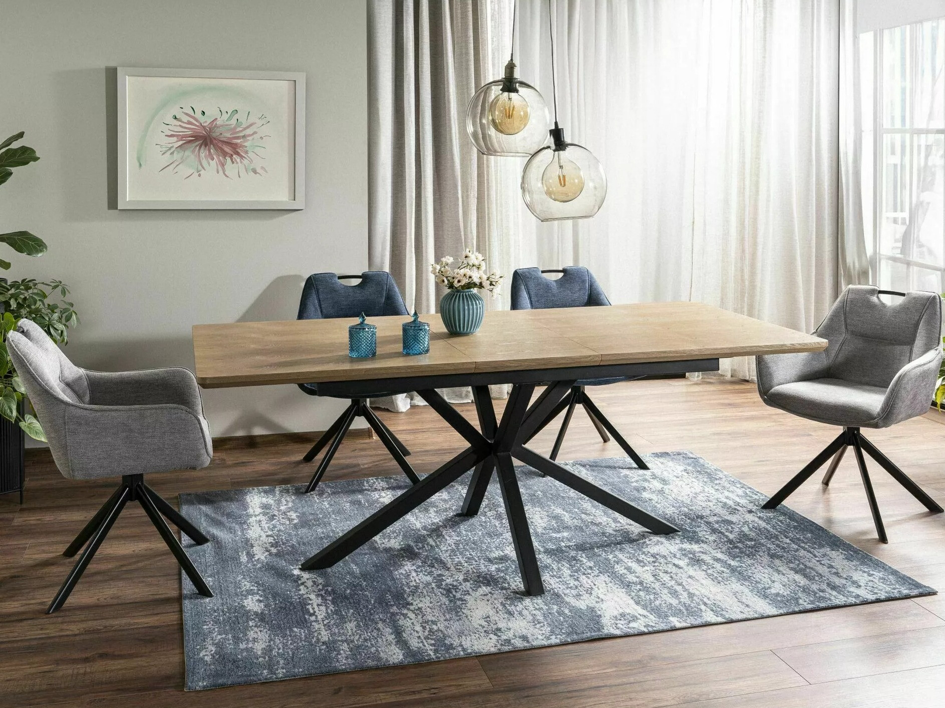 Tafel Detroit 374 (Eiken + Zwart)