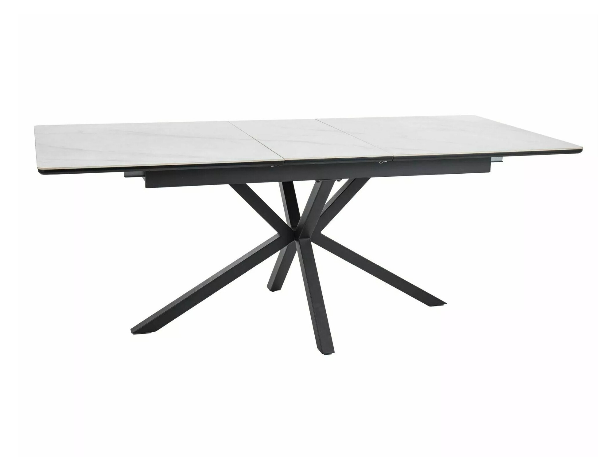 Tafel Detroit 374 (Wit marmer + Zwart)