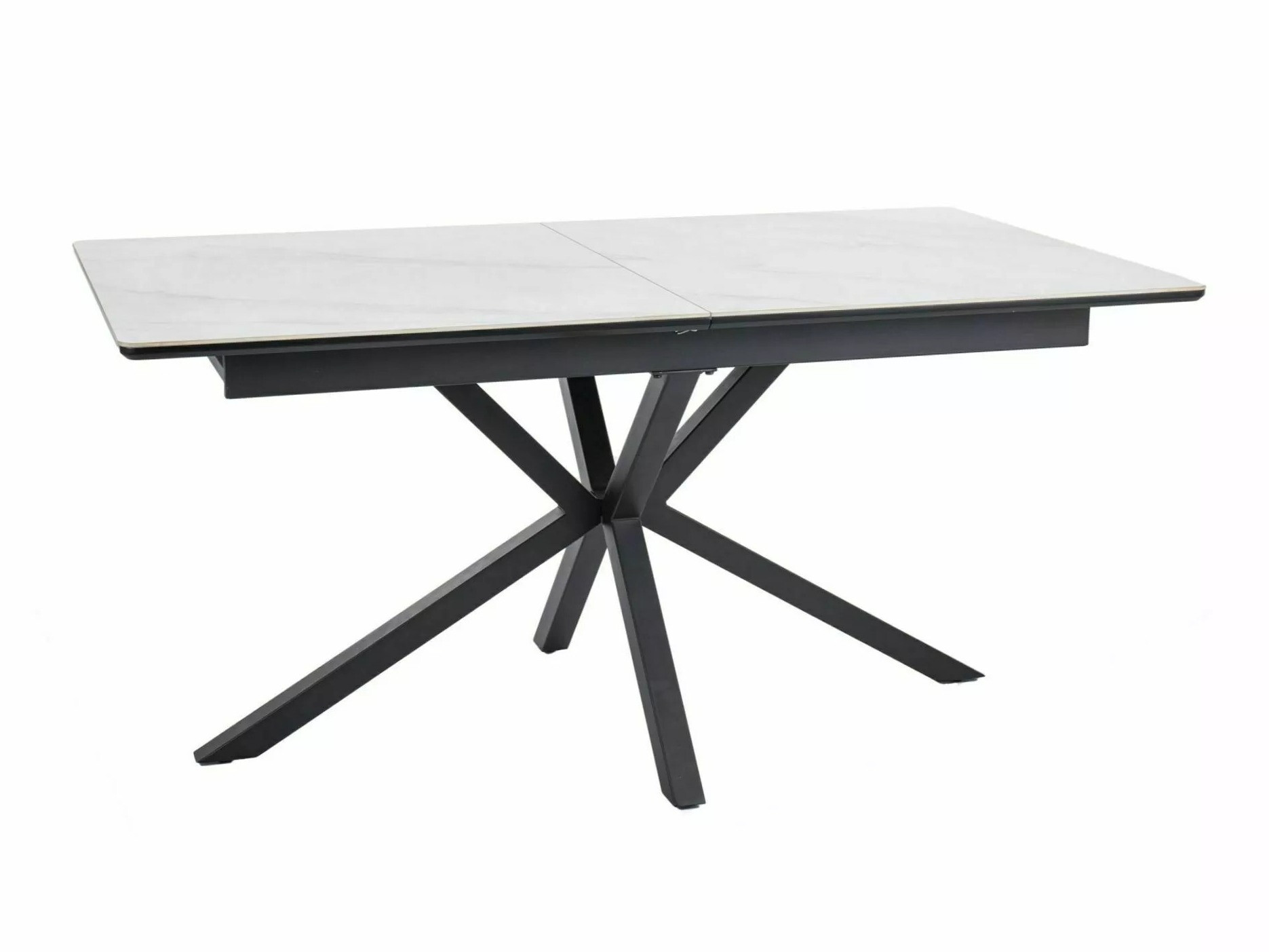 Tafel Detroit 374 (Wit marmer + Zwart)