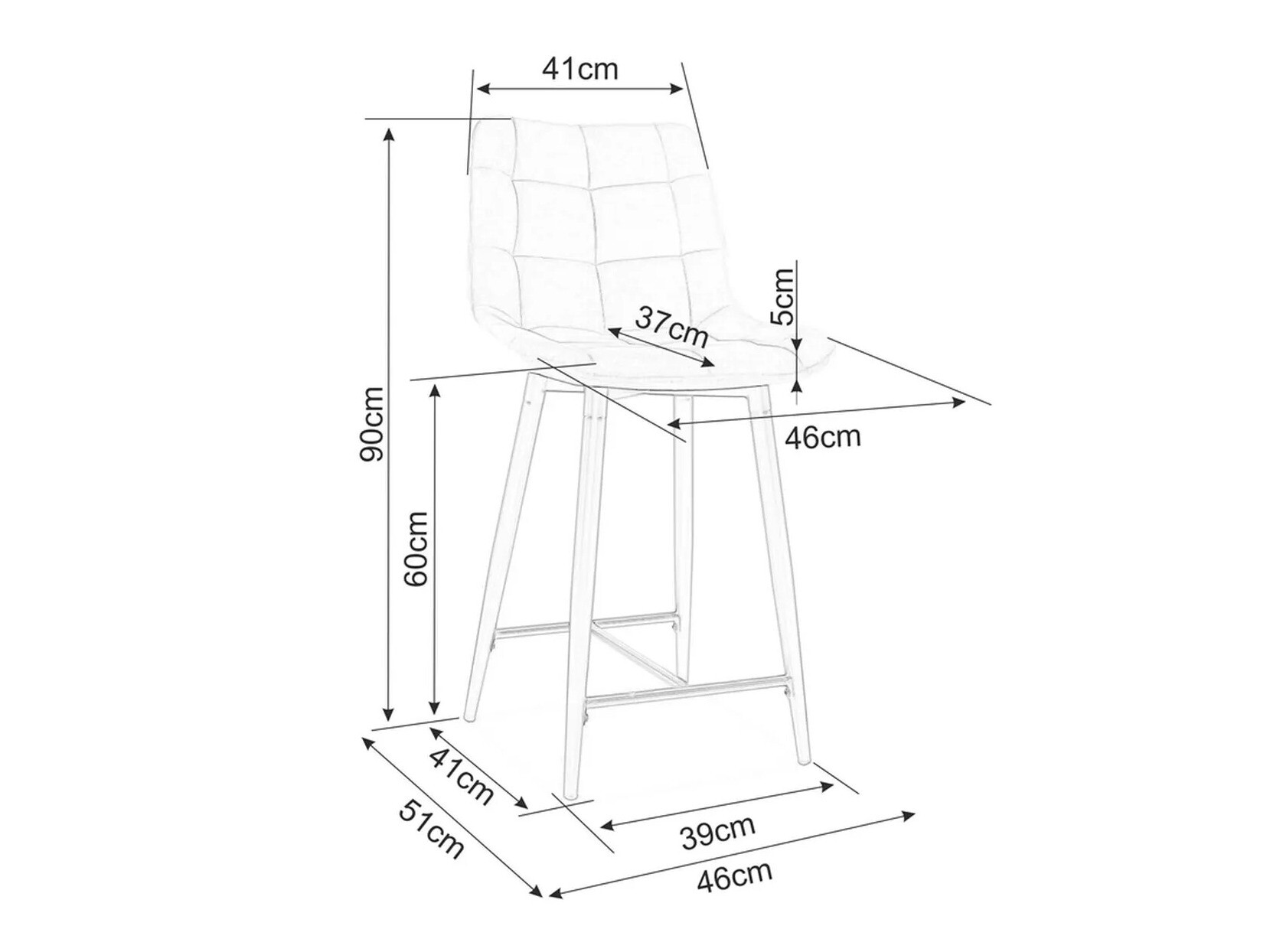 Counterstoel Detroit 393 (Geel)