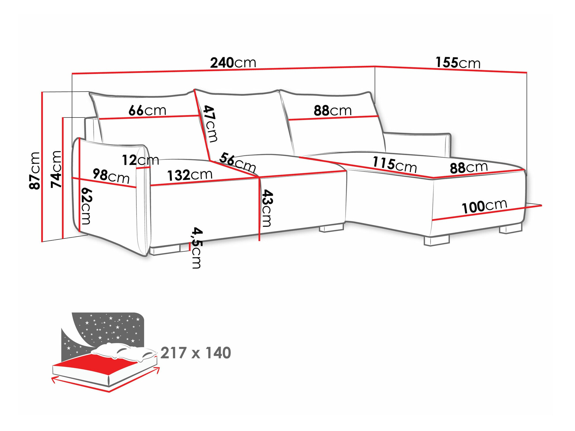 Hoekbank Columbus 226 (Soul 15)