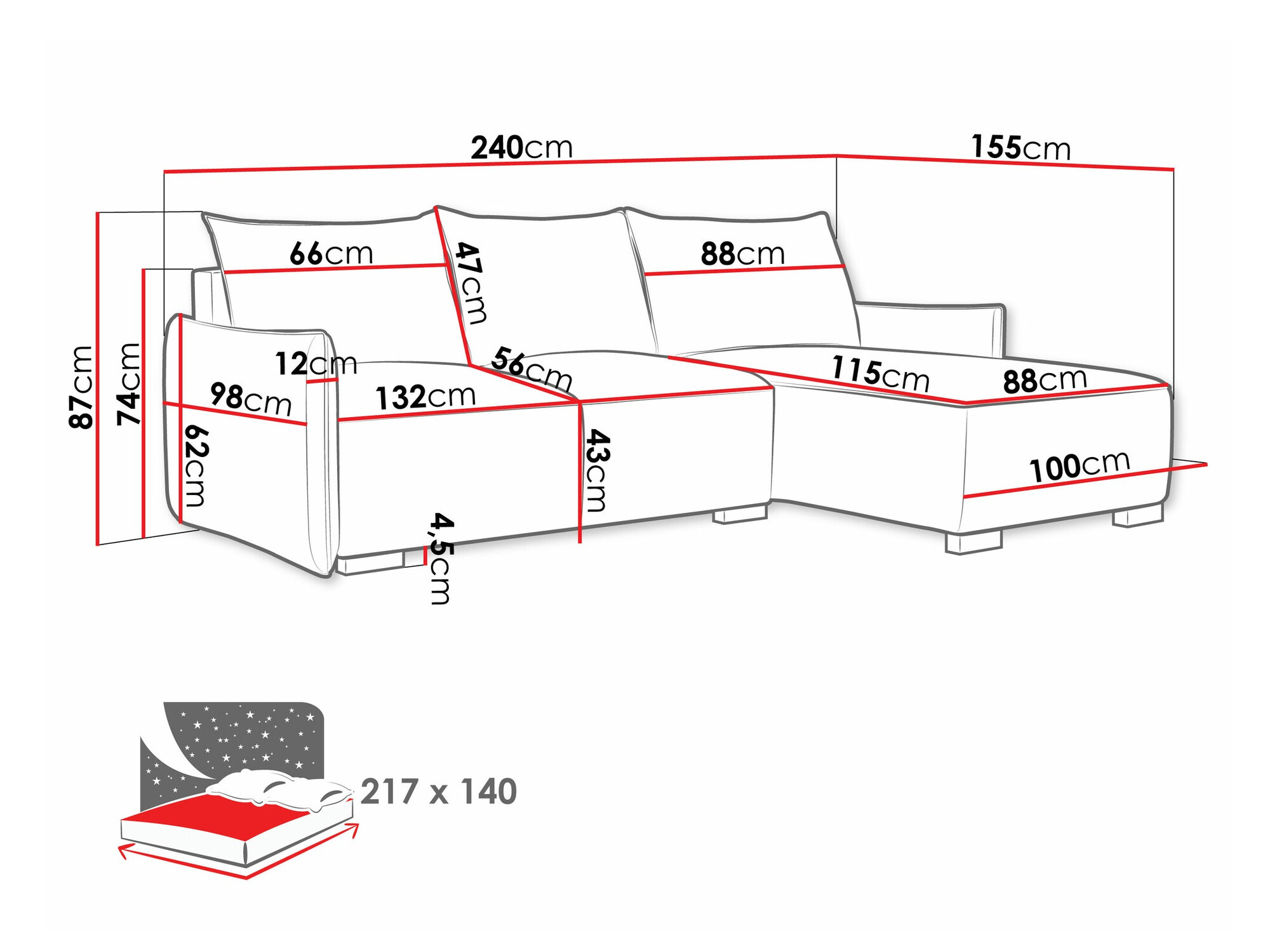 Hoekbank Columbus 226 (Soul 8)