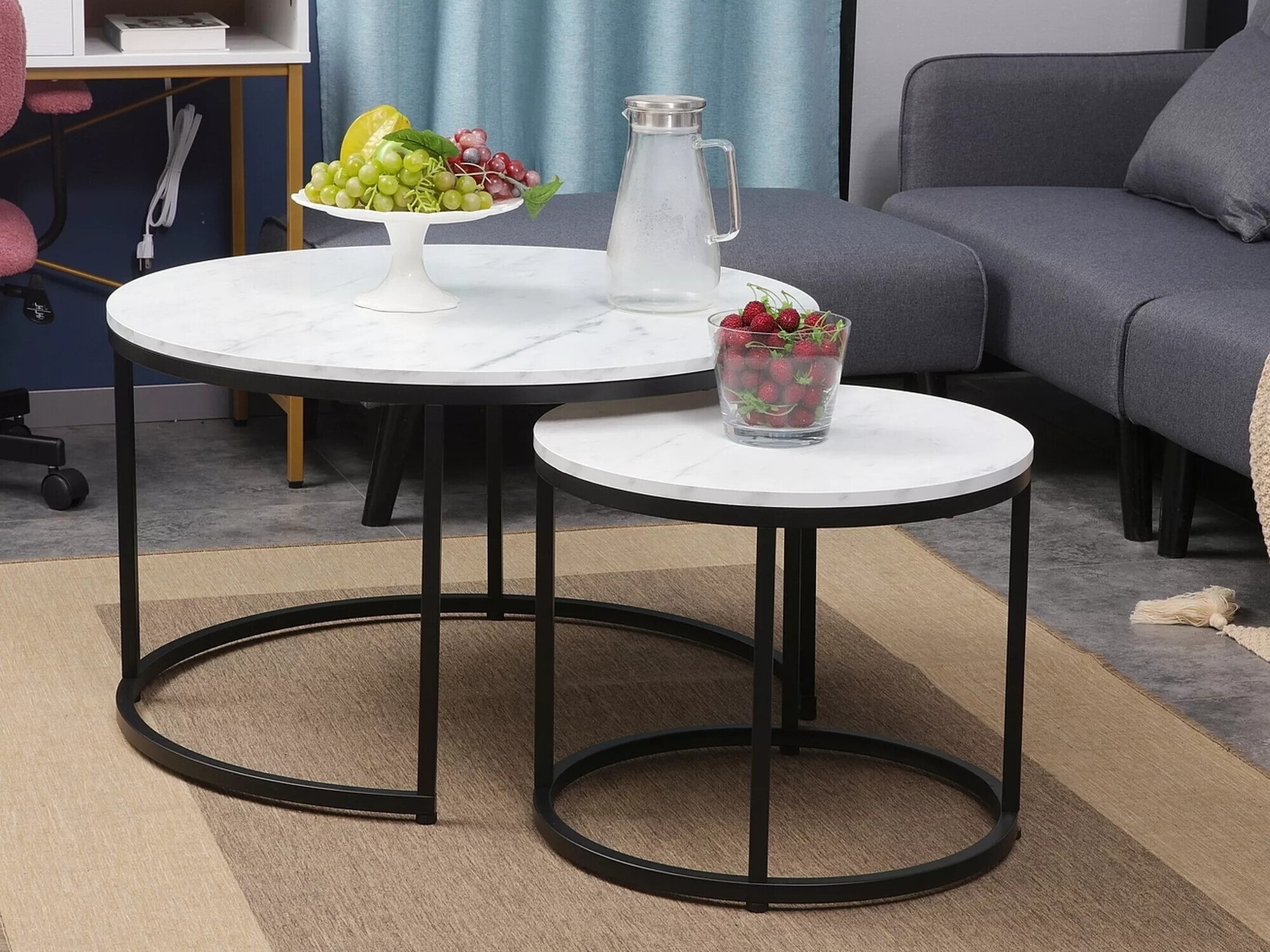 Salontafel set Detroit 397 (Wit marmer)