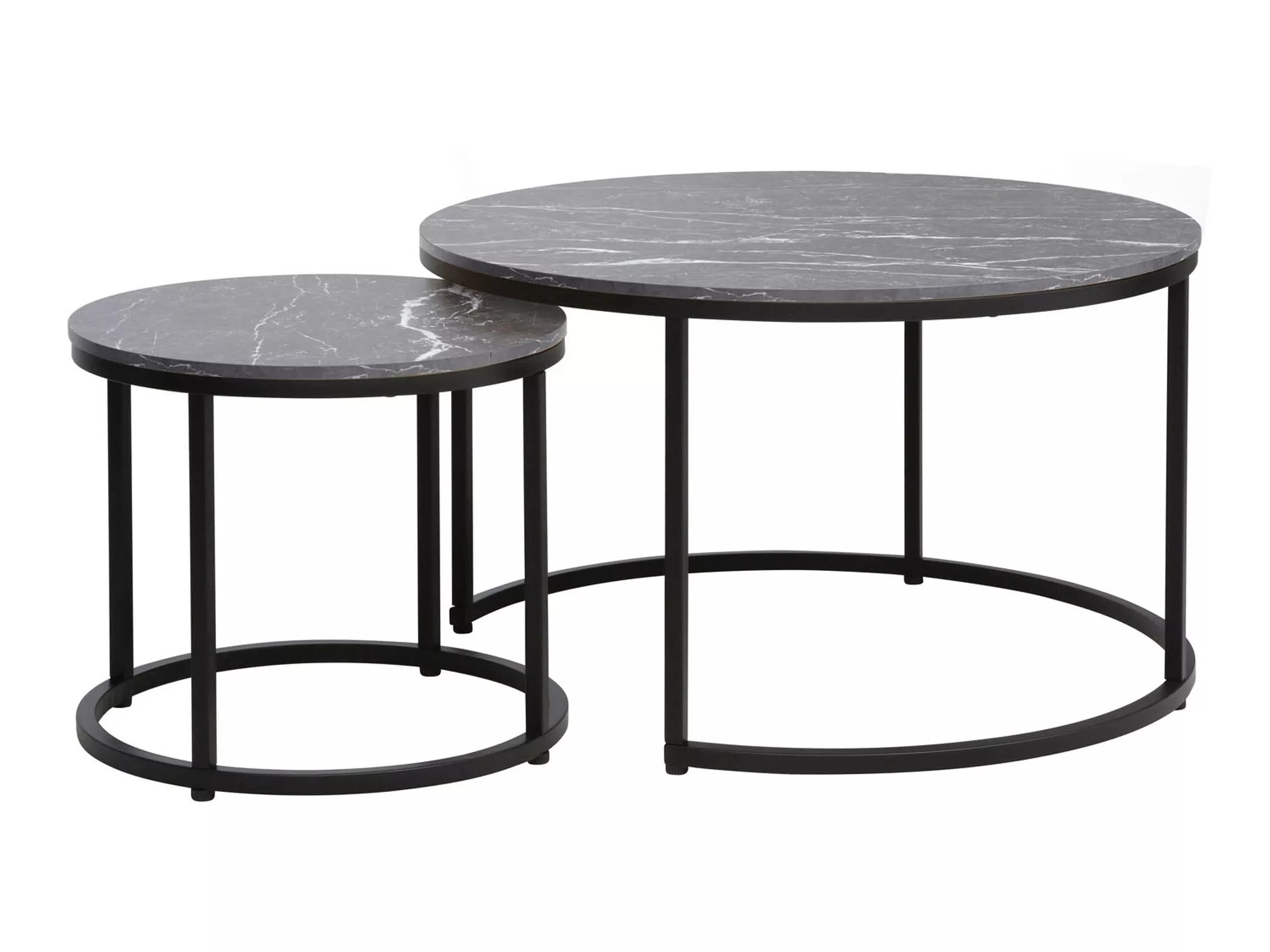 Salontafel set Detroit 397 (Zwart marmer)