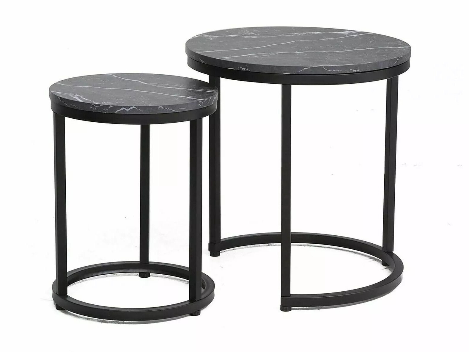 Salontafel set Detroit 398 (Zwart marmer)