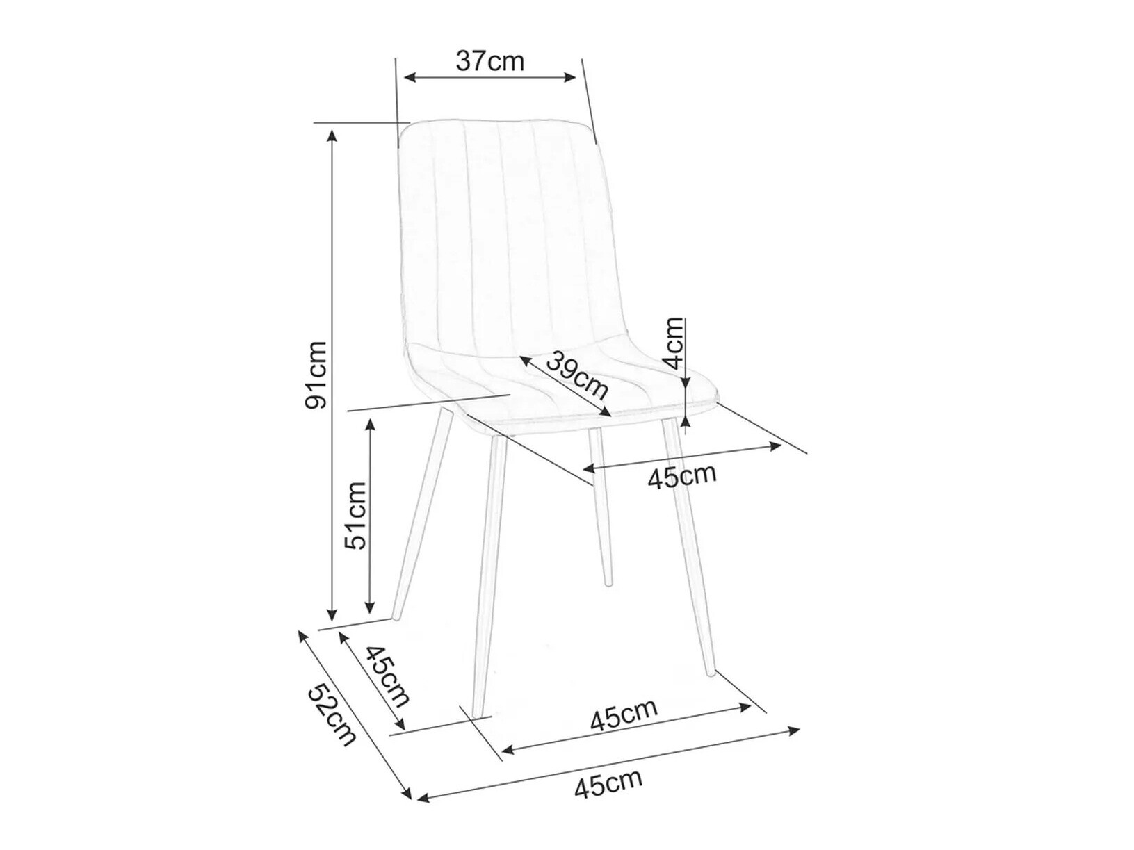 Stoel Detroit 390 (Zwart)