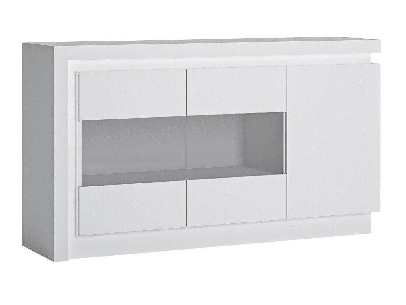 Dressoir Feldeli 104 (Wit + Glanzend wit)