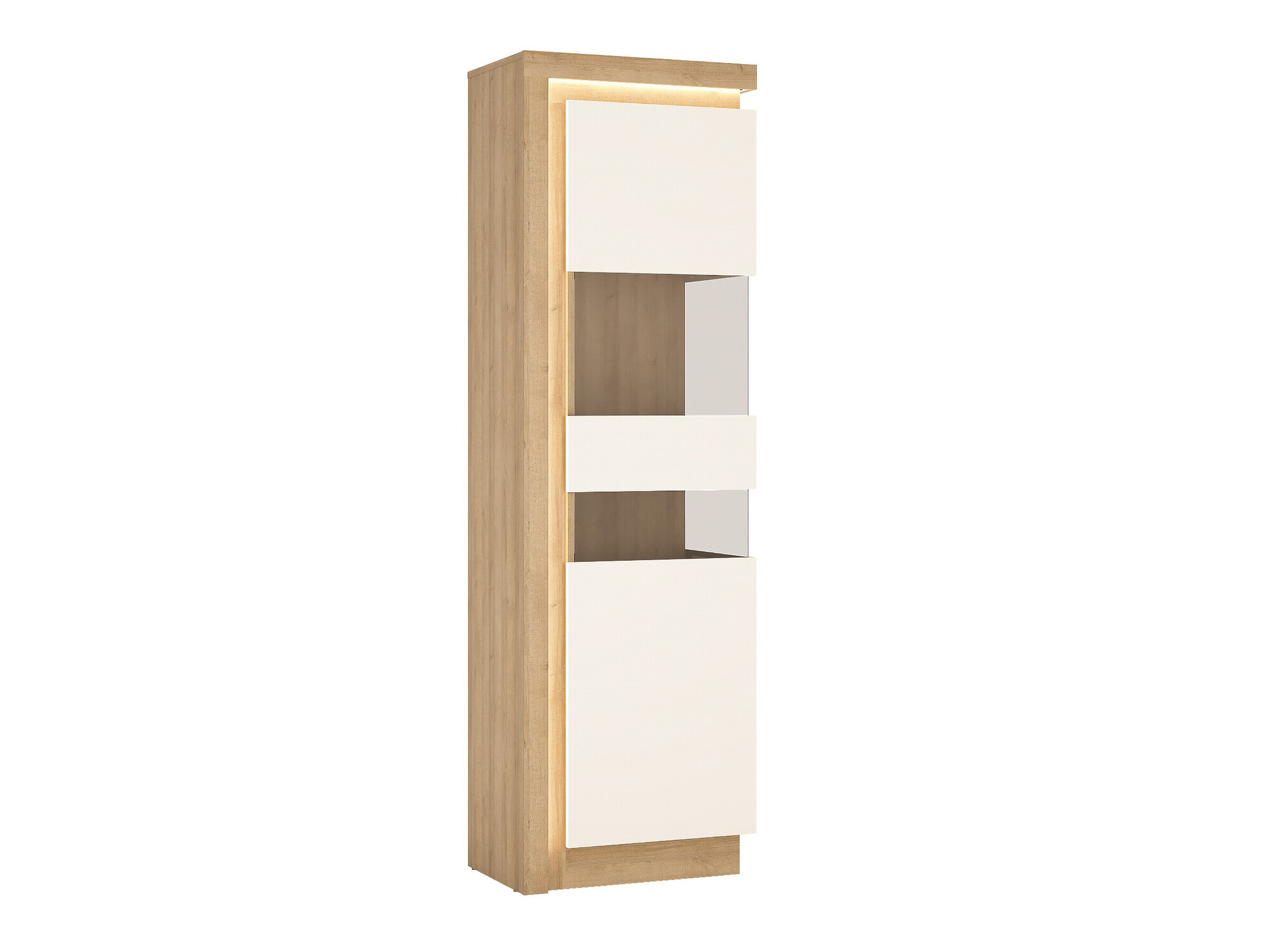 Boekenkast Feldeli 111 (Riviera eiken + Glanzend wit)