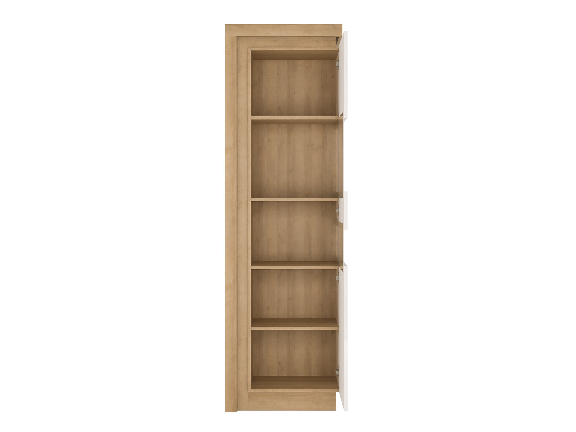 Boekenkast Feldeli 111 (Riviera eiken + Glanzend wit)