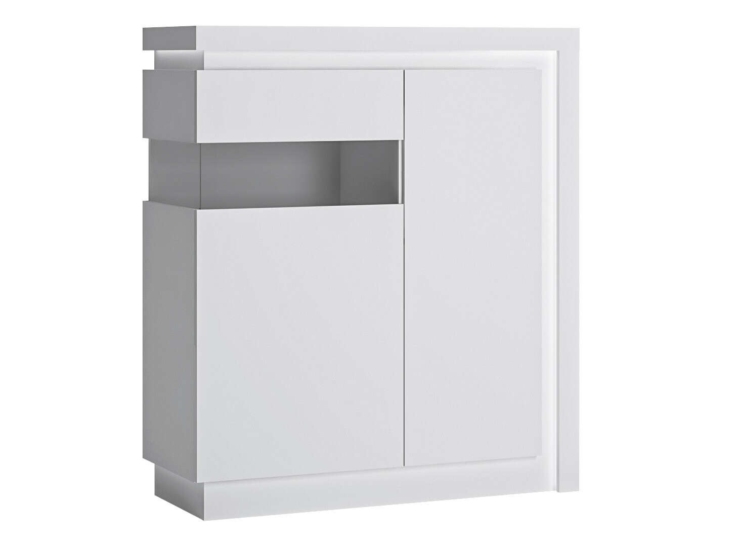 Dressoir Feldeli 112 (Wit + Glanzend wit)