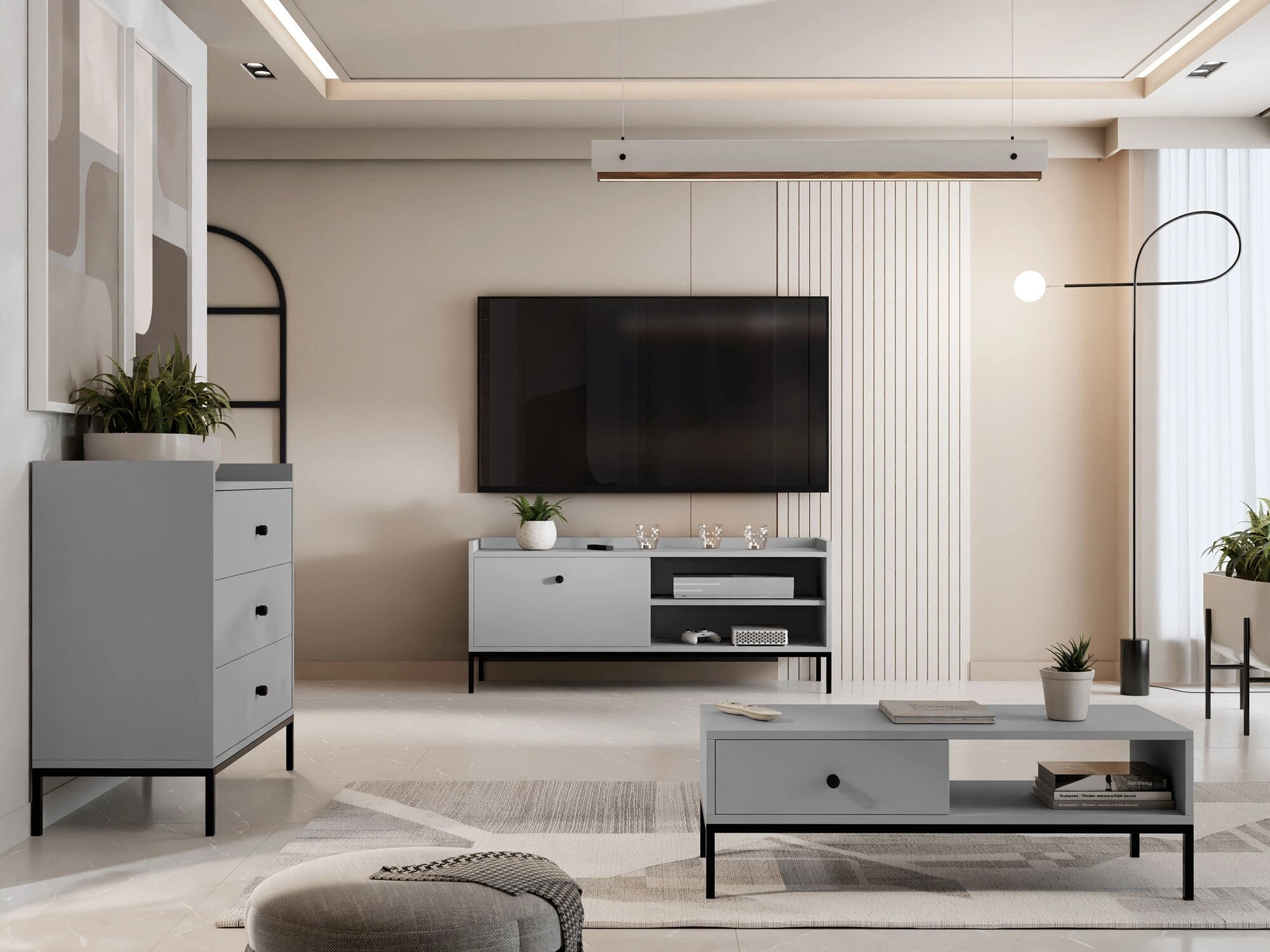 Salontafel Comfivo Etmore 102 (Grijs)