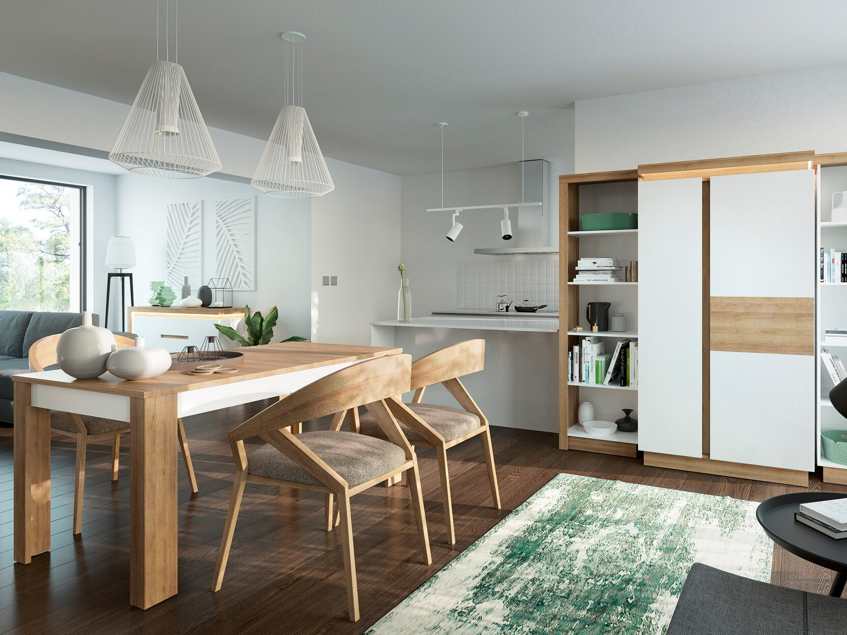 Tafel Feldeli 110 (Riviera eiken + Wit)