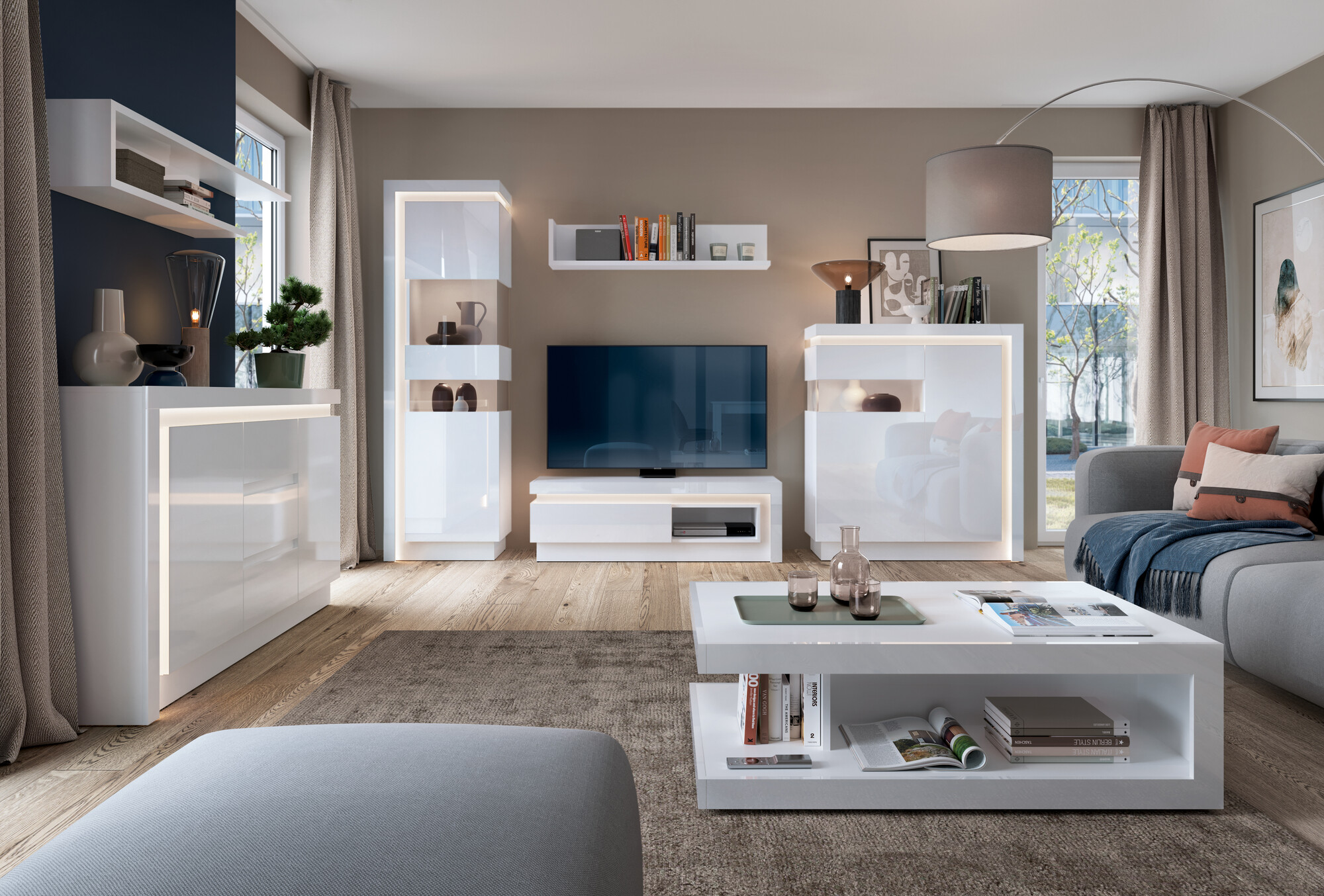 Wandplank Feldeli 109 (Wit + Glanzend wit)