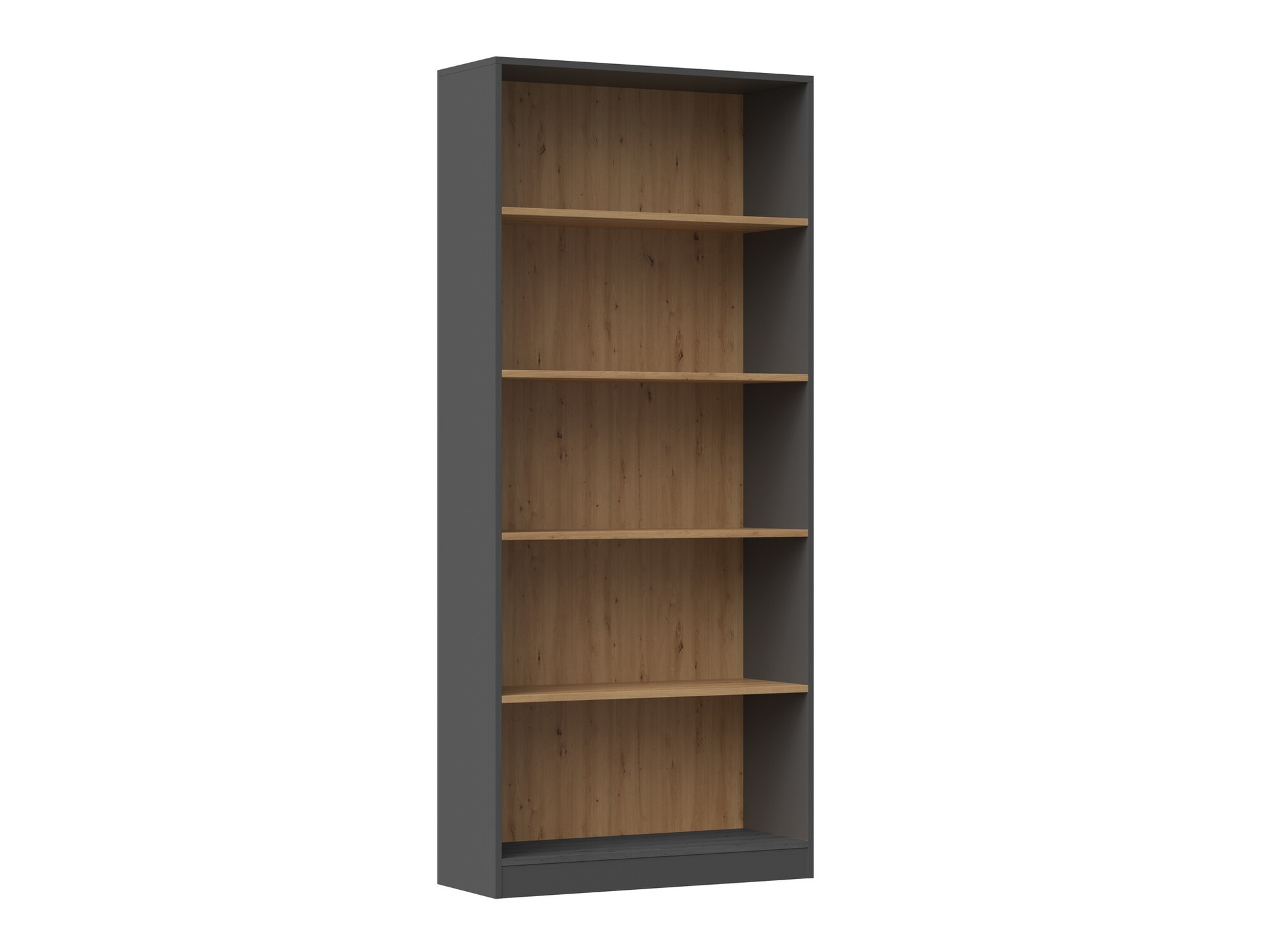 Boekenkast Mandeville 253 (Antraciet + Artisan eiken)