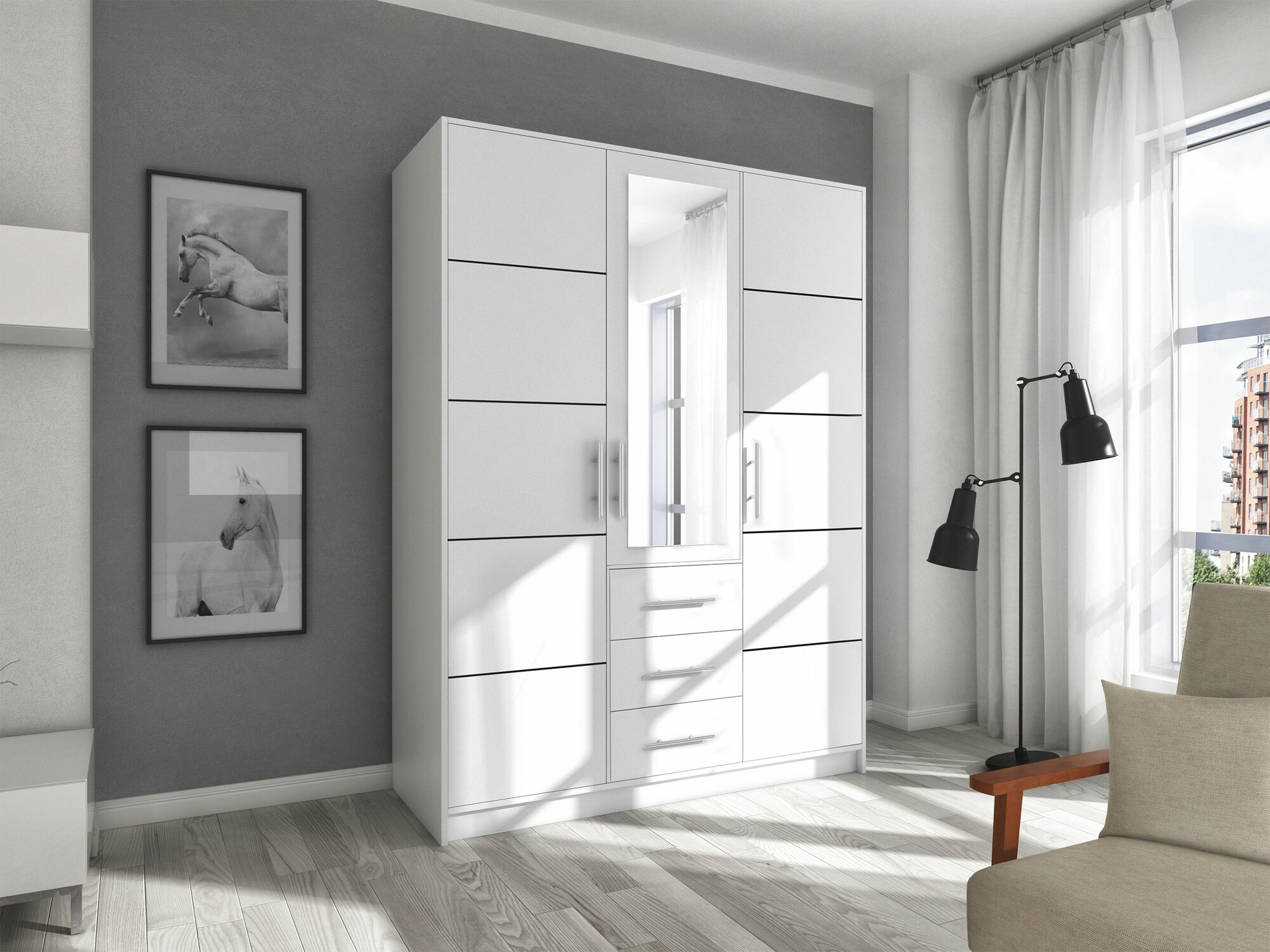 Kledingkast Dortivu 148 (Wit)