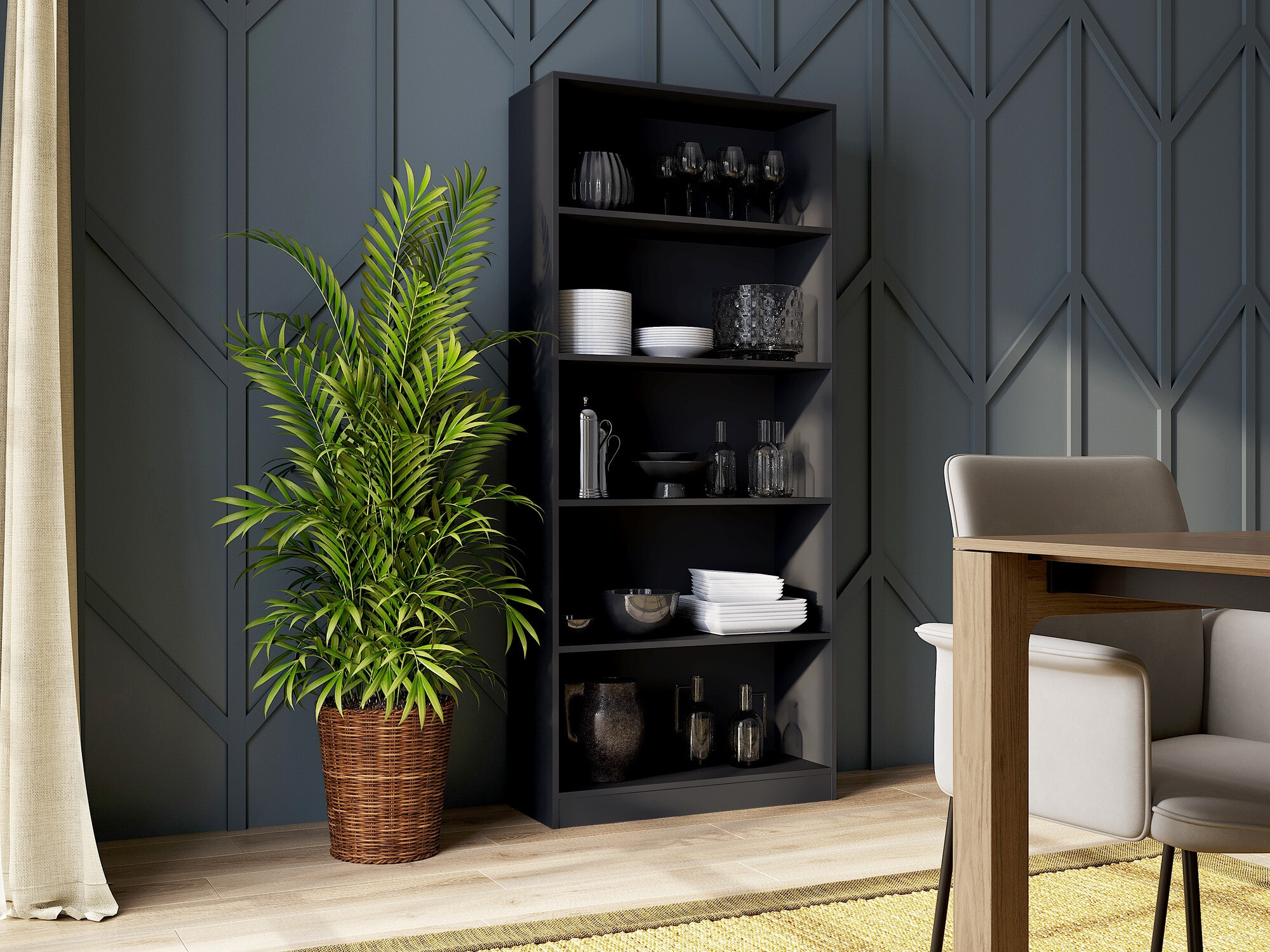 Boekenkast Mandeville 253 (Zwart)