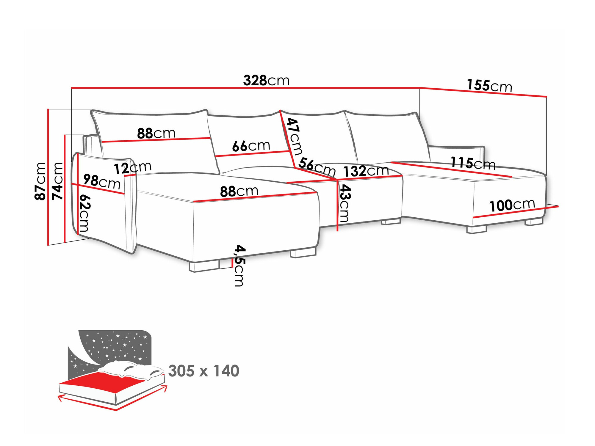 Hoekbank Columbus 218 (Soul 10)