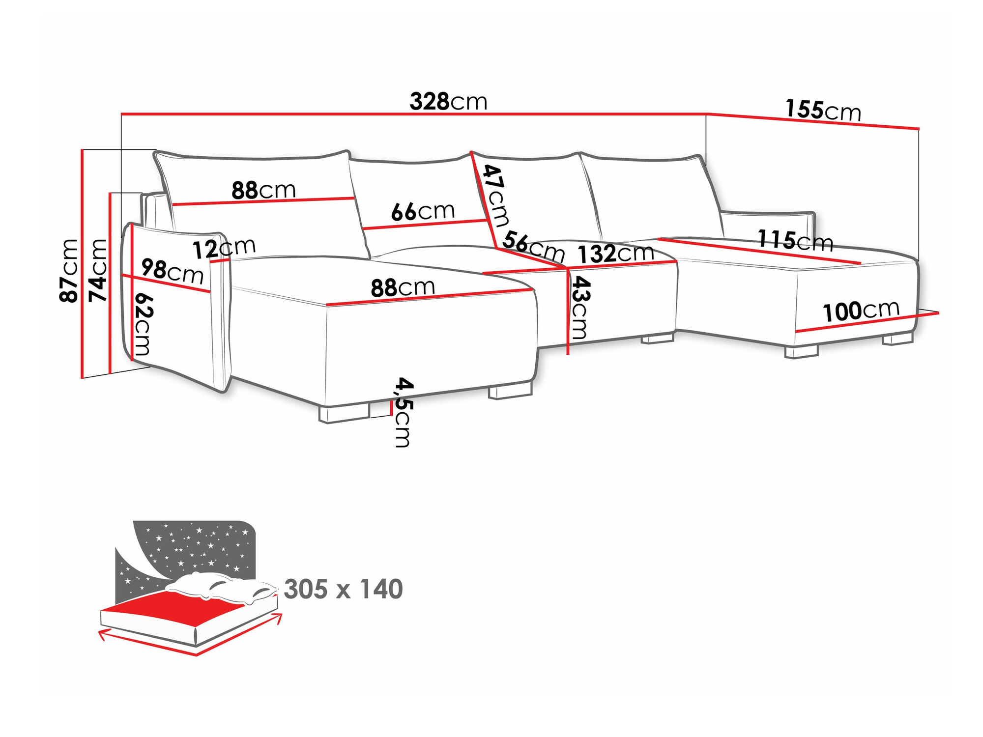 Hoekbank Columbus 218 (Soul 15)