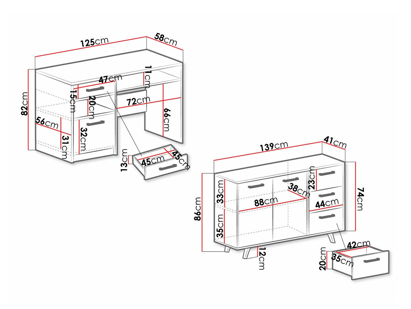 Meubelset Delbalo 105 (Paars)