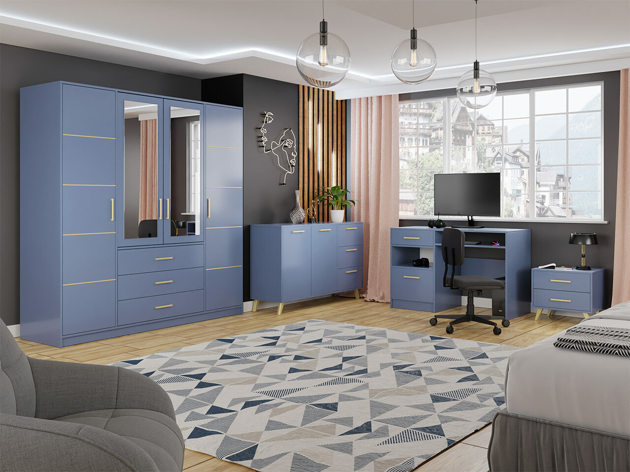 Meubelset Dortivu 150 (Blauw)