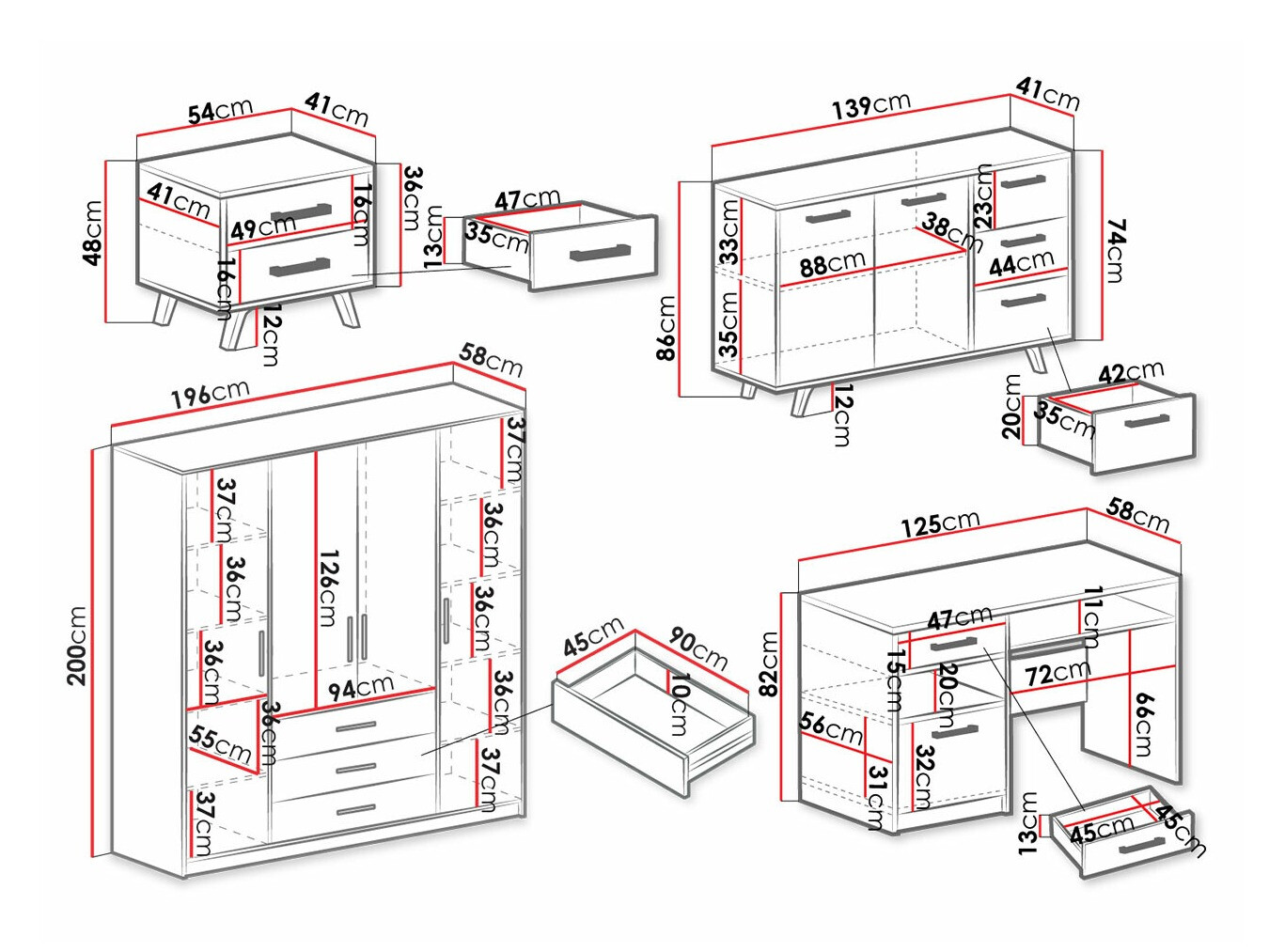 Meubelset Delbalo 106 (Blauw)