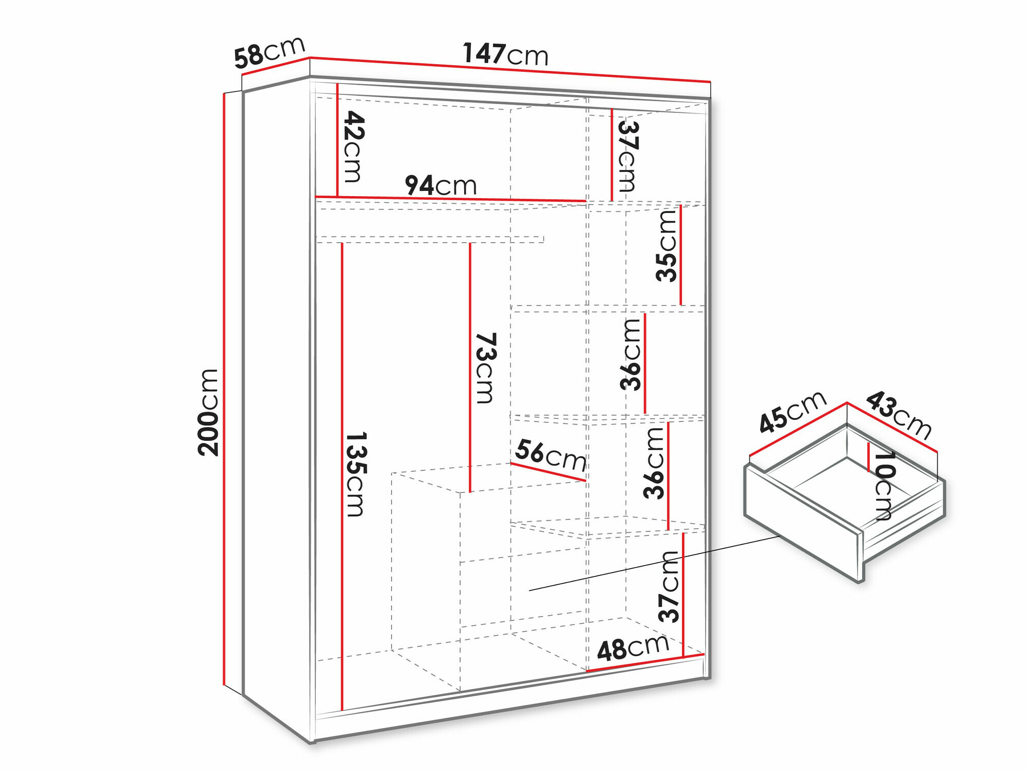 Kledingkast Dortivu IV (Wellington eik)